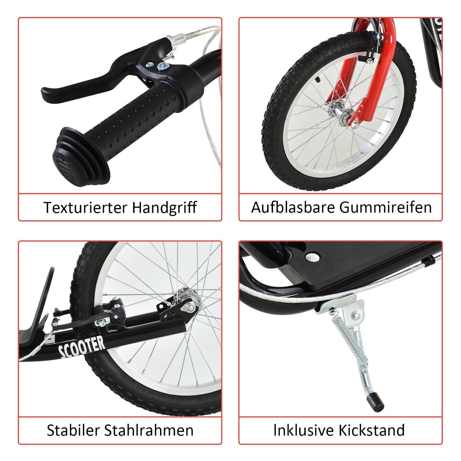 Barnsparkcykel, luftdäck, handbroms, blå
