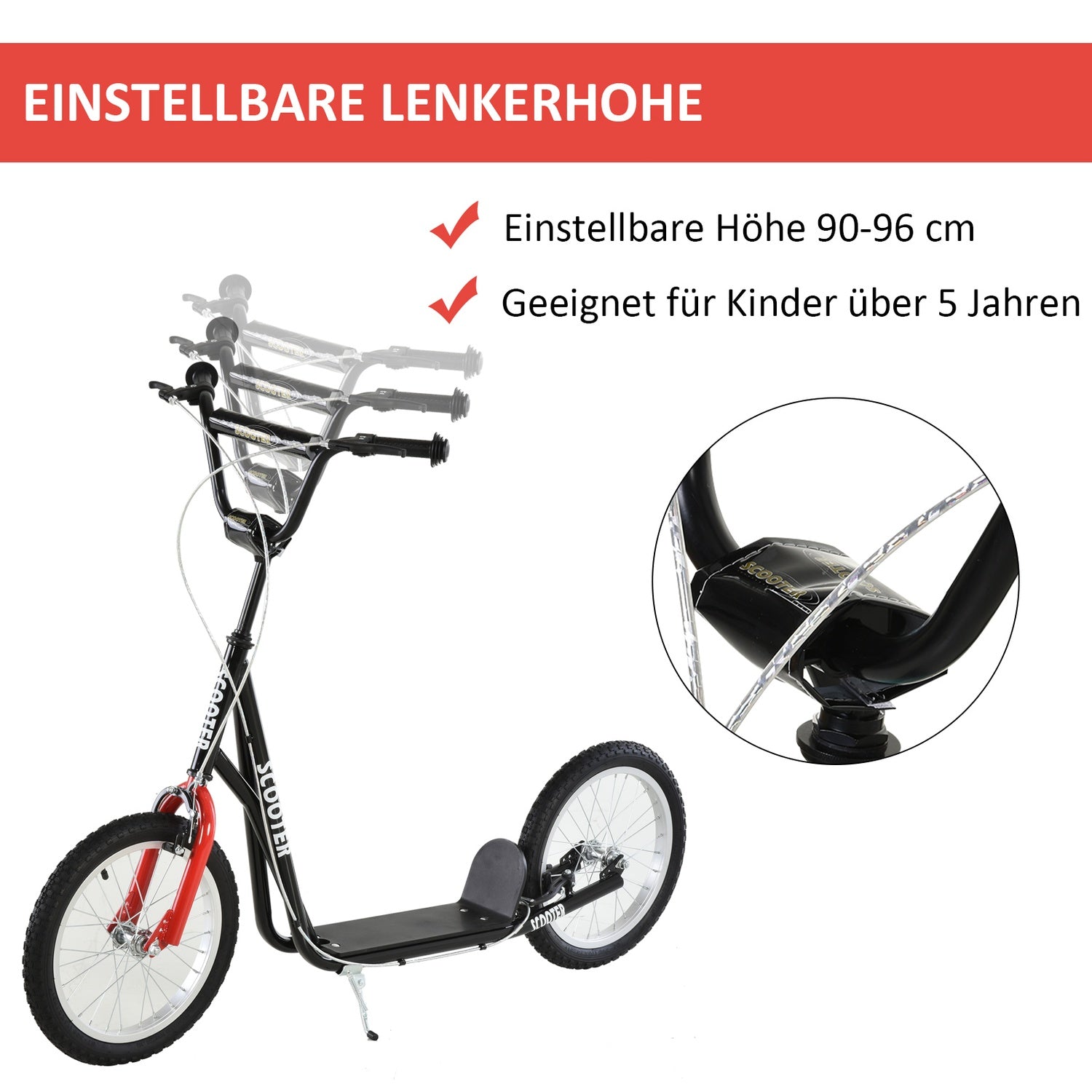 Barnsparkcykel, luftdäck, handbroms, blå