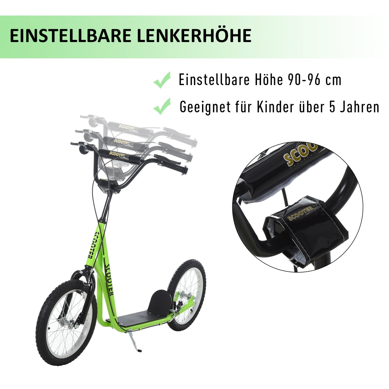 Barnsparkcykel med handbroms, 16-tums luftdäck