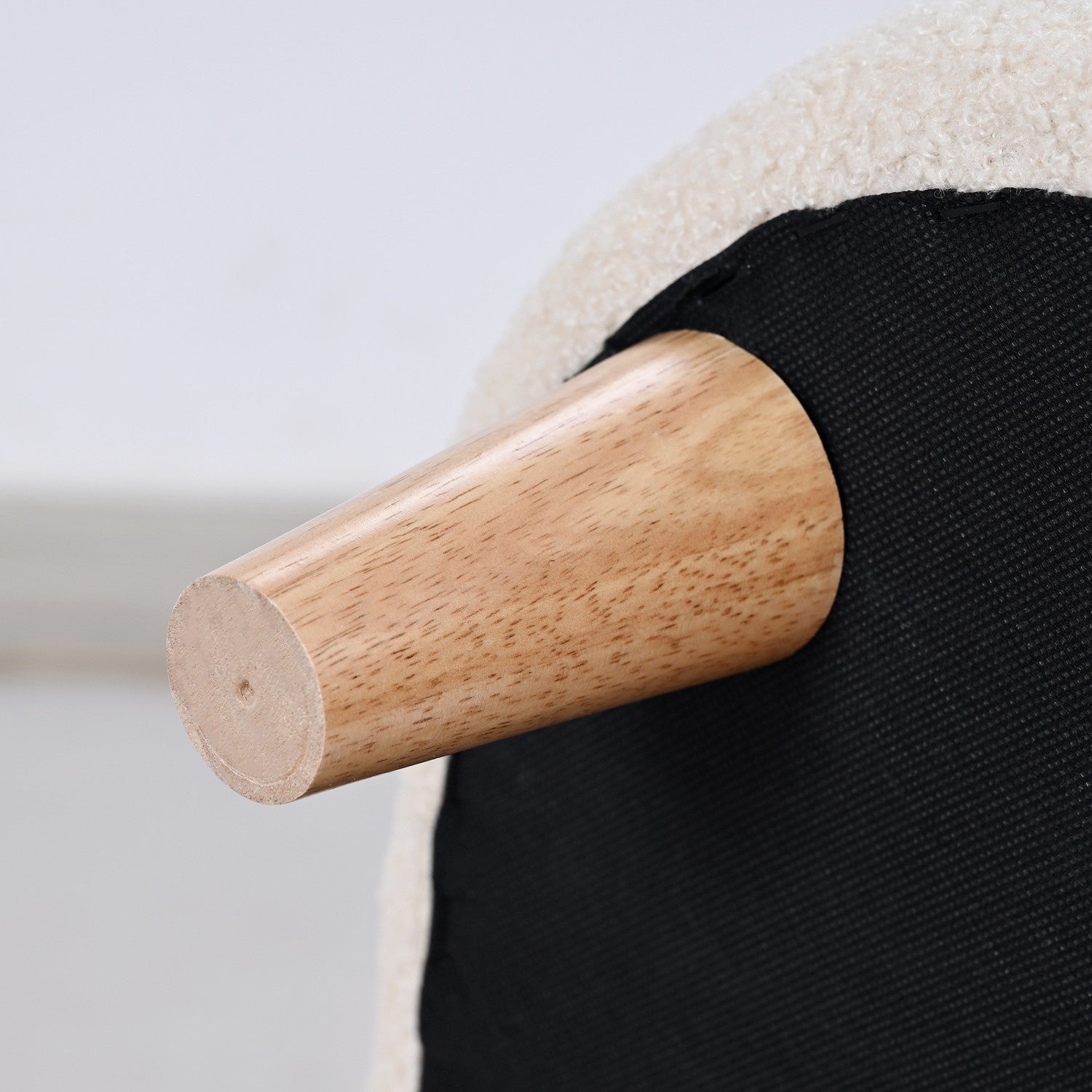 Barnstol i plysch med björnöron, fleeceöverdrag, beige