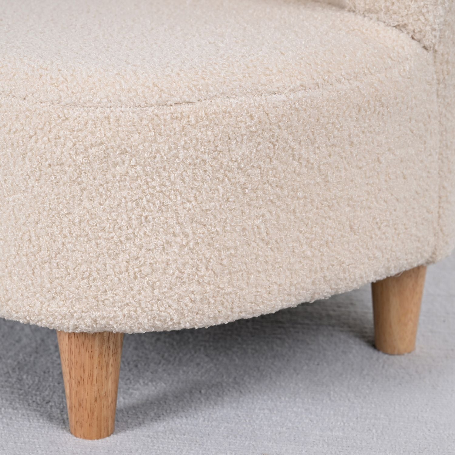 Barnstol i plysch med björnöron, fleeceöverdrag, beige