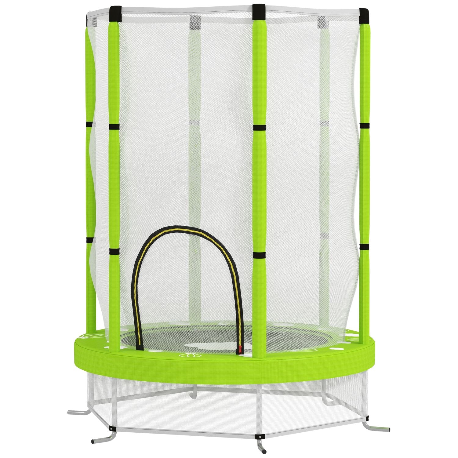Barntrampolin 140cm med skyddsnät, grön