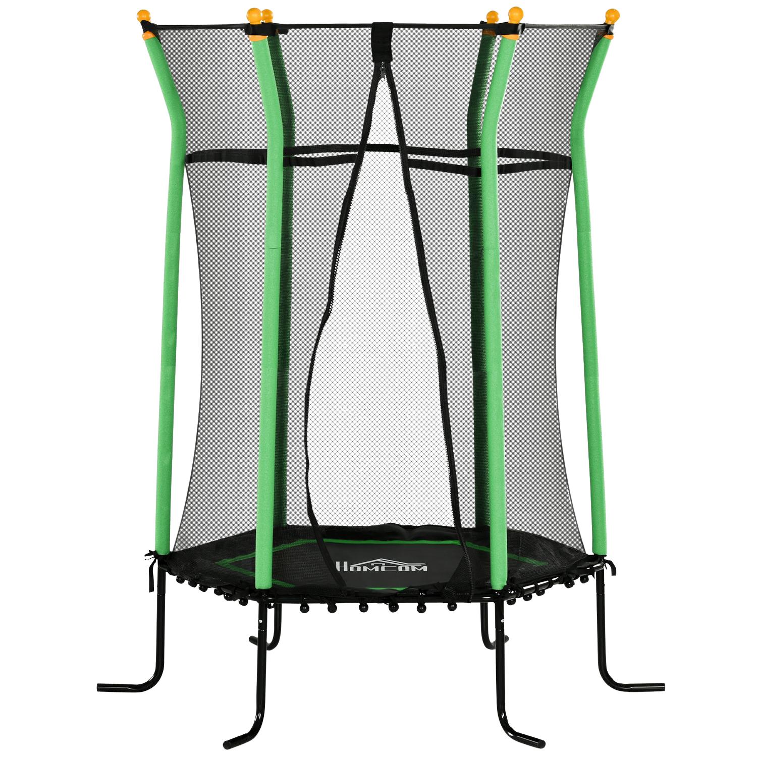 Barntrampolin med skyddsnät, Ø163,5 cm, grön