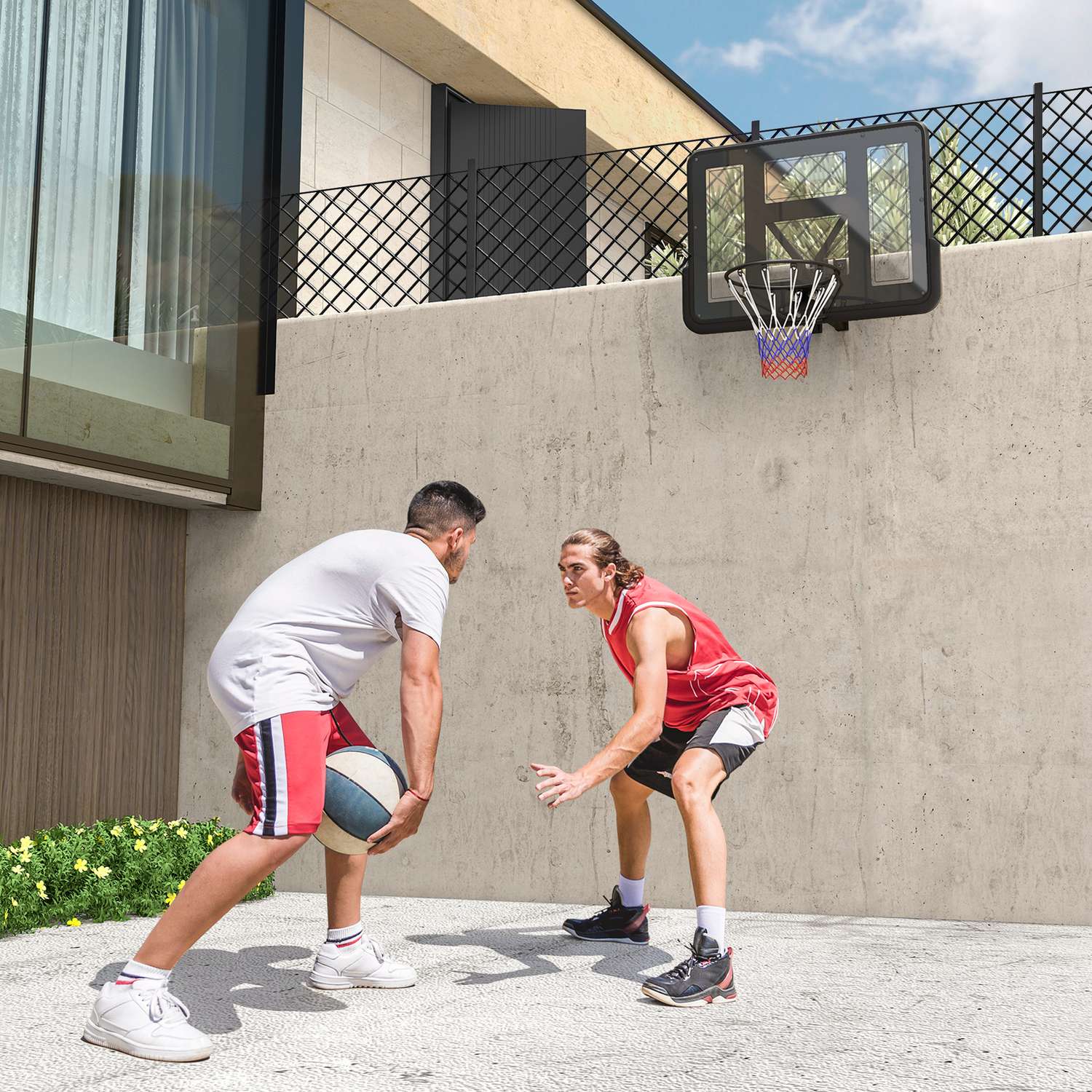 Basketbåge inomhus och utomhus – Ø45 cm fälg, väggmonterbar