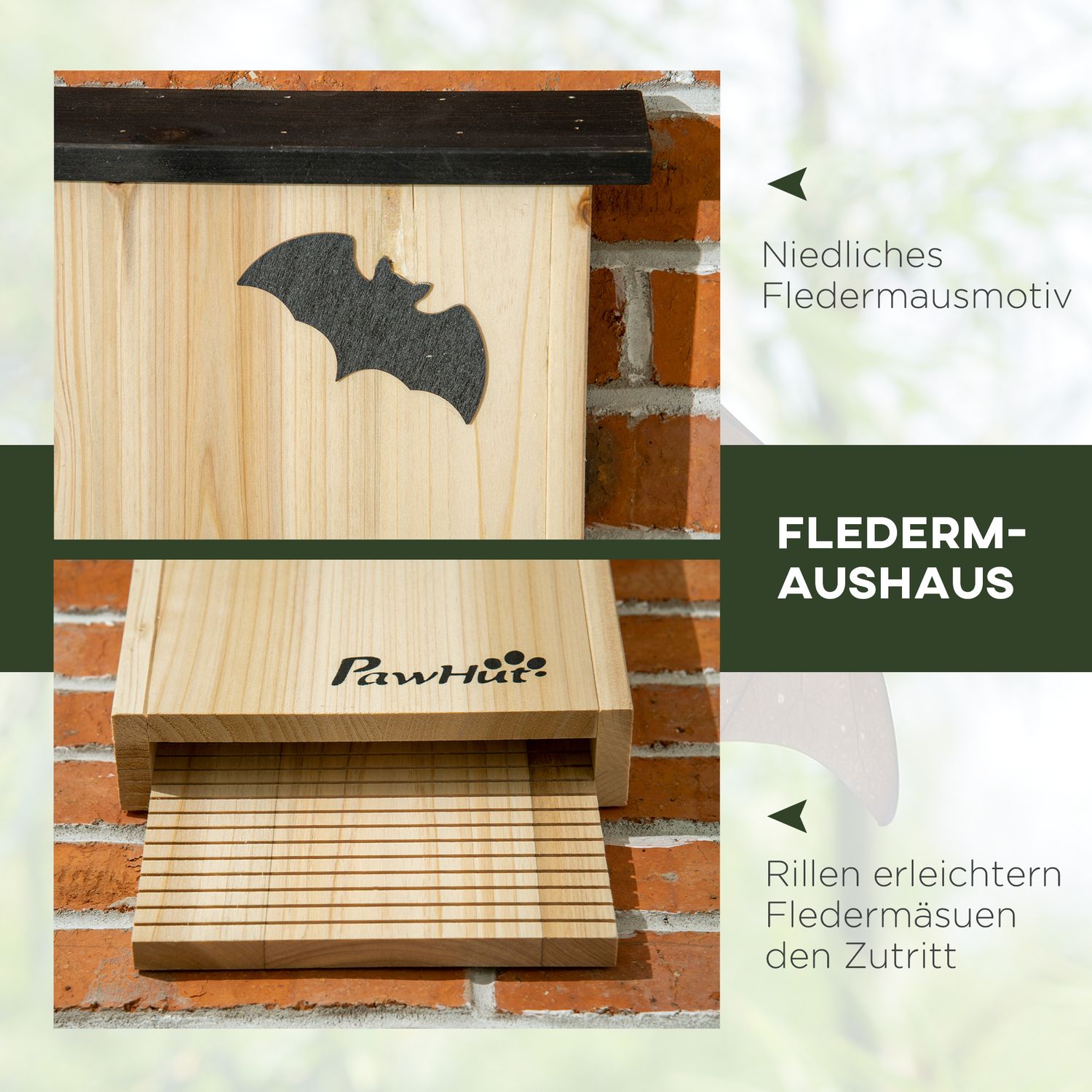 Bat House Set om 3 – Natural Gran, All Season Use