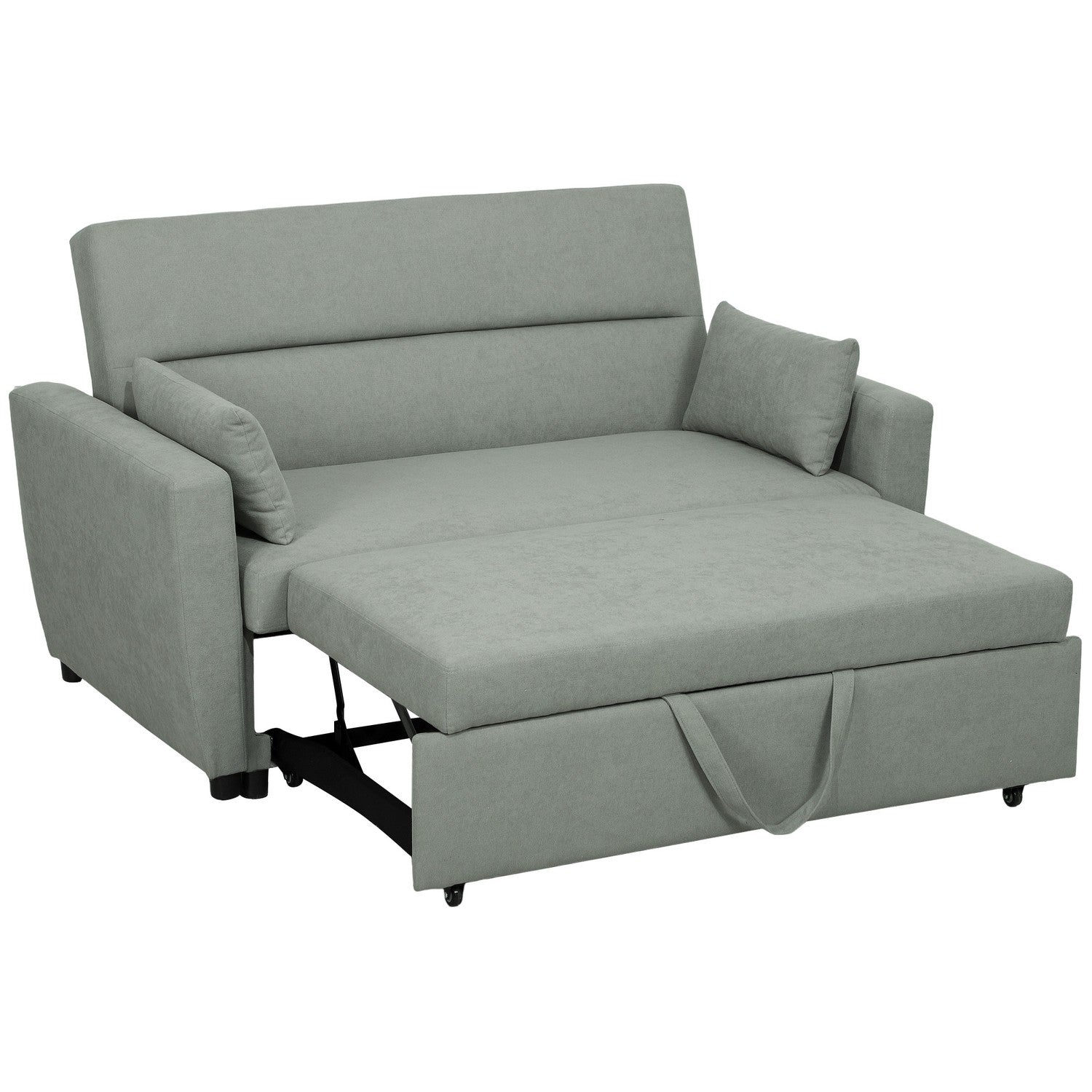 Bäddsoffa i sammetslook, 2-sits, justerbar, ljusgrå