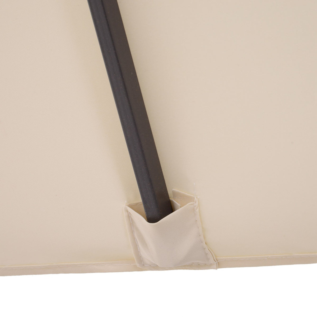 Beige Oval Dubbel Trädgårdsparasoll med Handvev, 455x270 cm