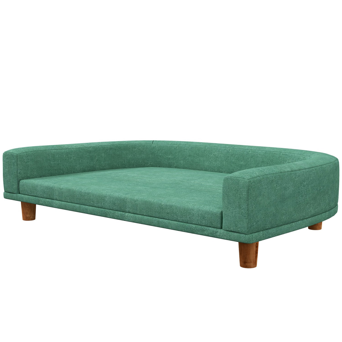 Canapé confortable pour animaux avec coussin, design vert surélevé