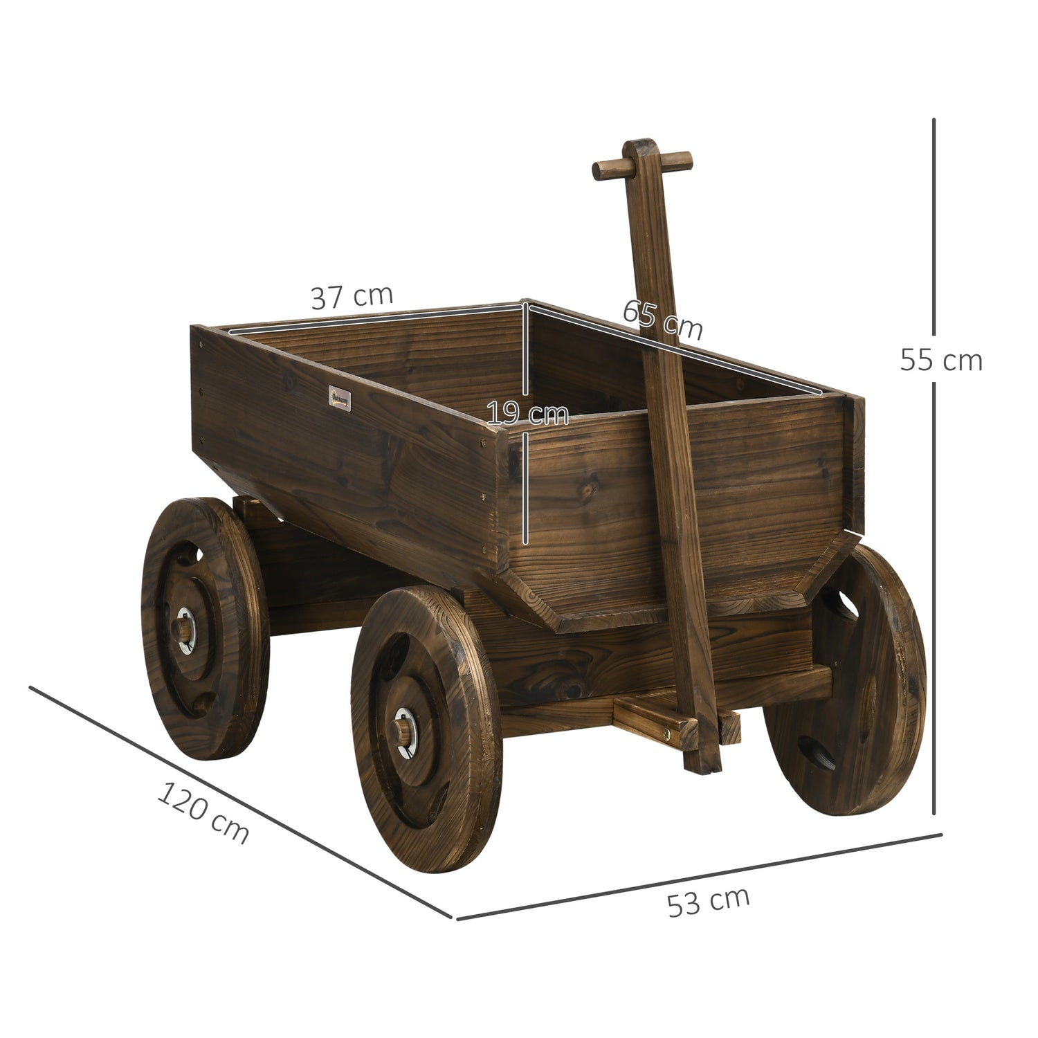 Blomlåda i trä – 120x53x55 cm, kapacitet 50 kg