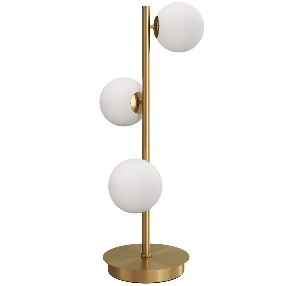 Bordlampa med 3 glober, mässingsfinish, G9-sockel, 53 cm