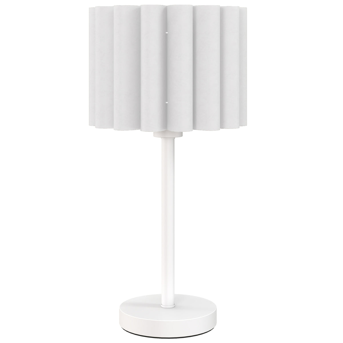 Bordslampa i retrostil, vit plastskärm, E27-sockel