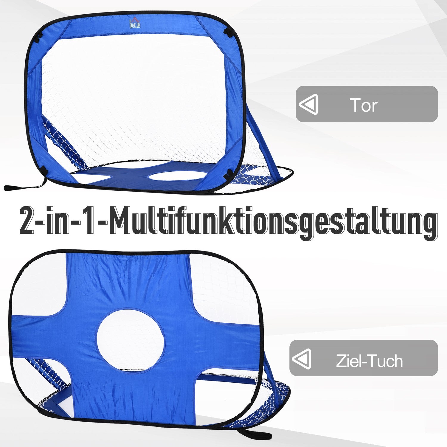 Bärbara pop-up fotbollsmål, set med 2, hopfällbara, 123x80 cm
