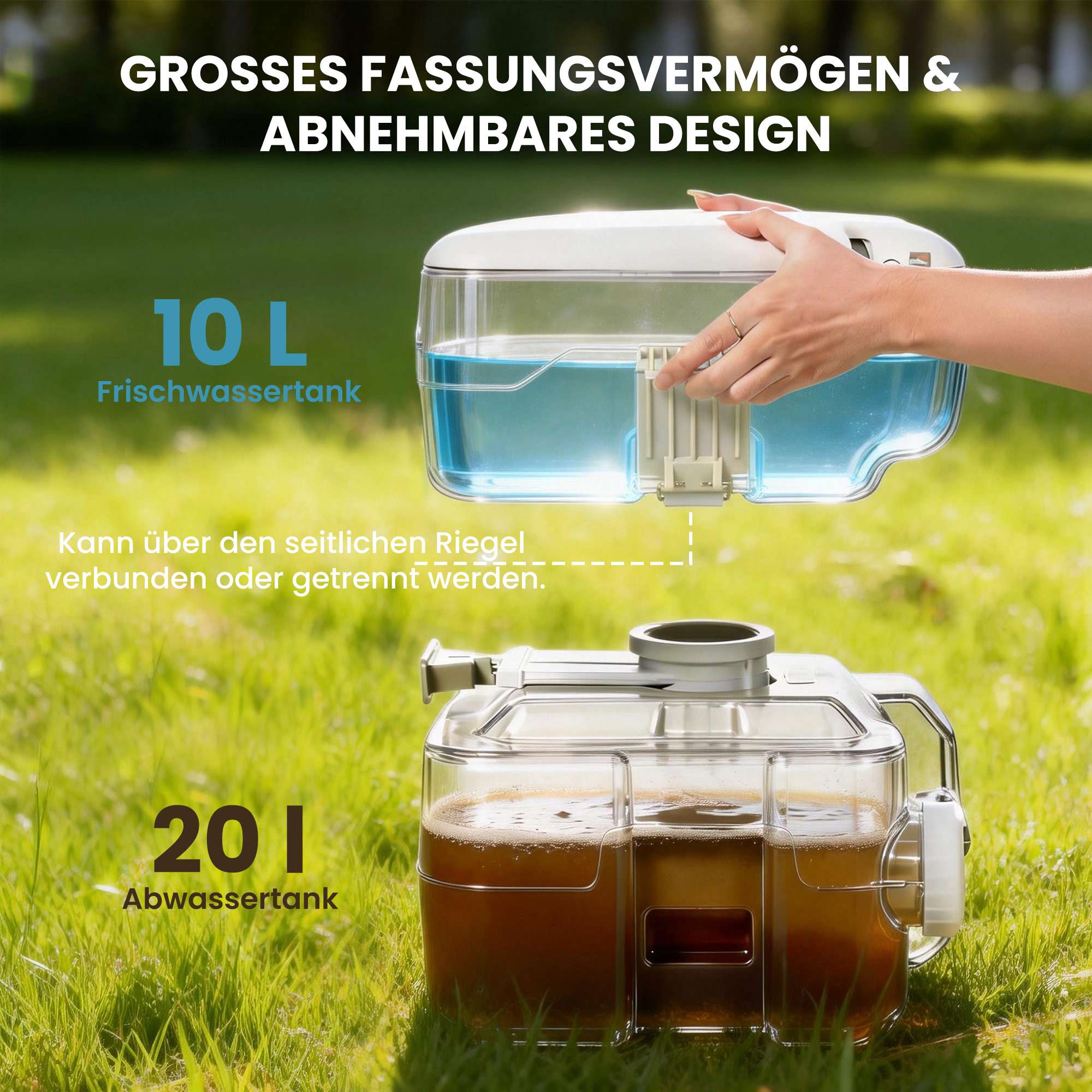 Bärbar campingtoalett, 20 liters avfallstank, 147 kg kapacitet