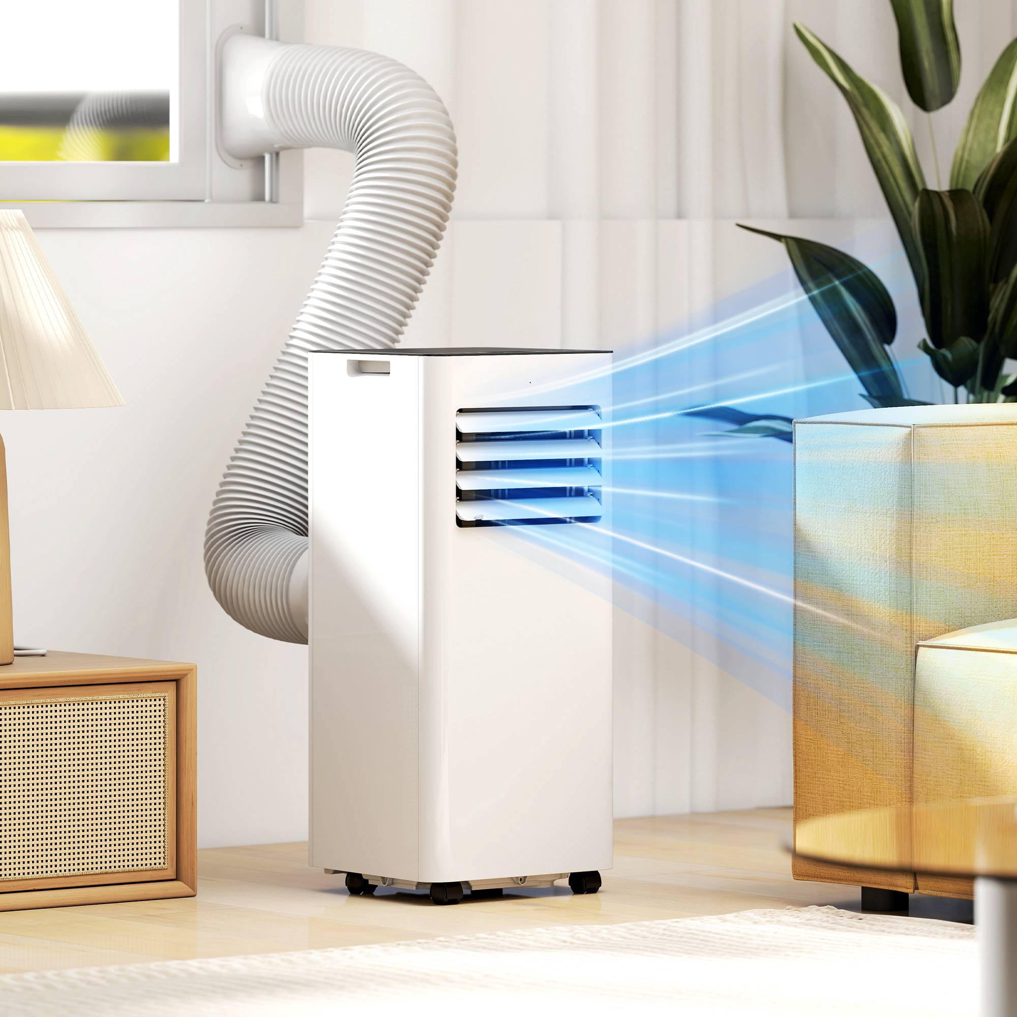 Bärbar luftkonditionering, 3-i-1, 9 000 BTU, tvättbart filter