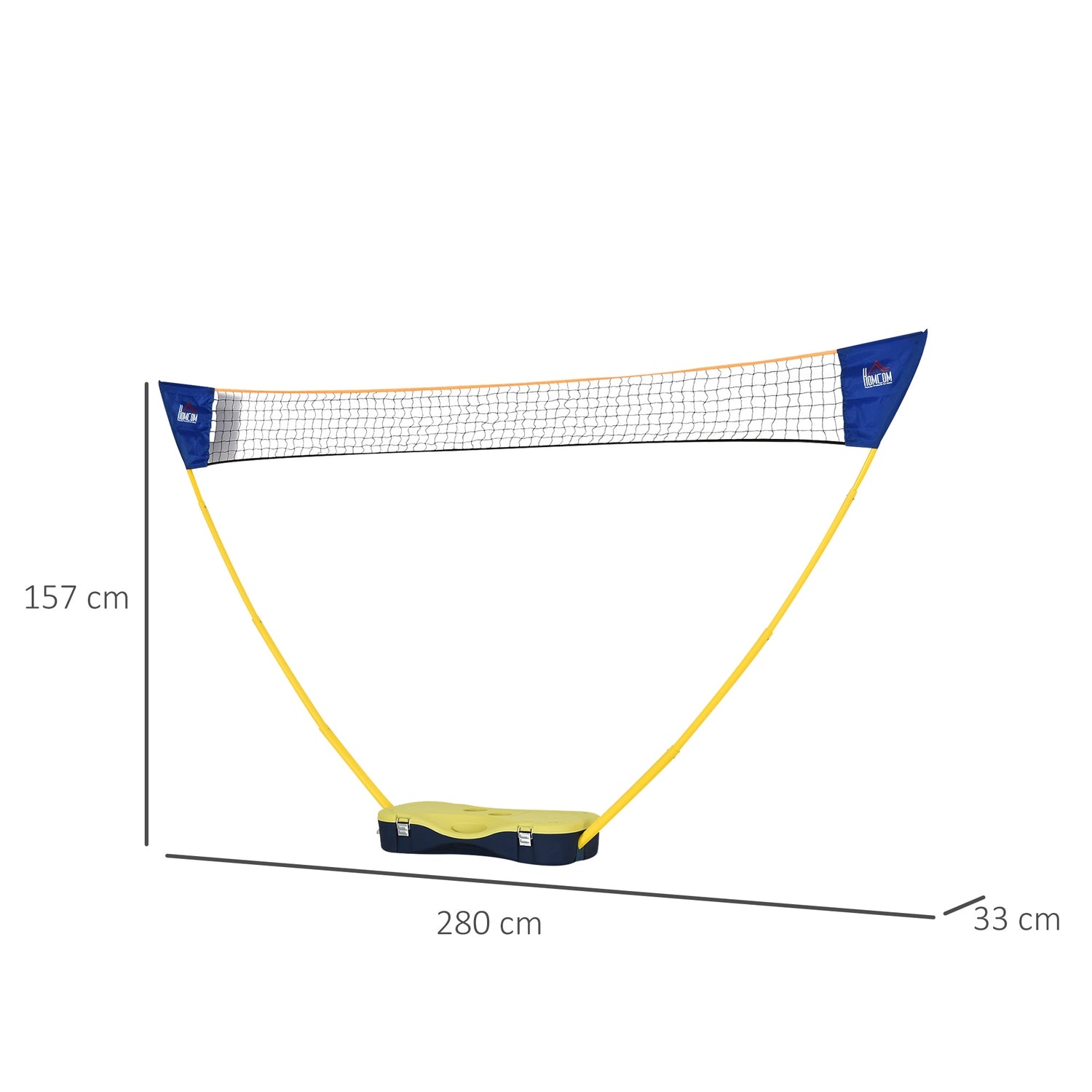 Bärbart badmintonnätset med 4 racketar, utomhusbruk