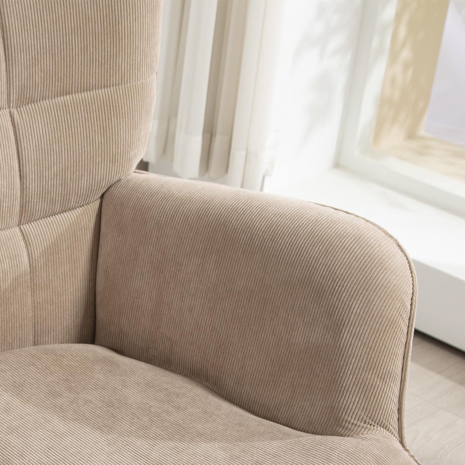 Brun manchester Wing Chair & Pall Set – Avkopplande loungesits