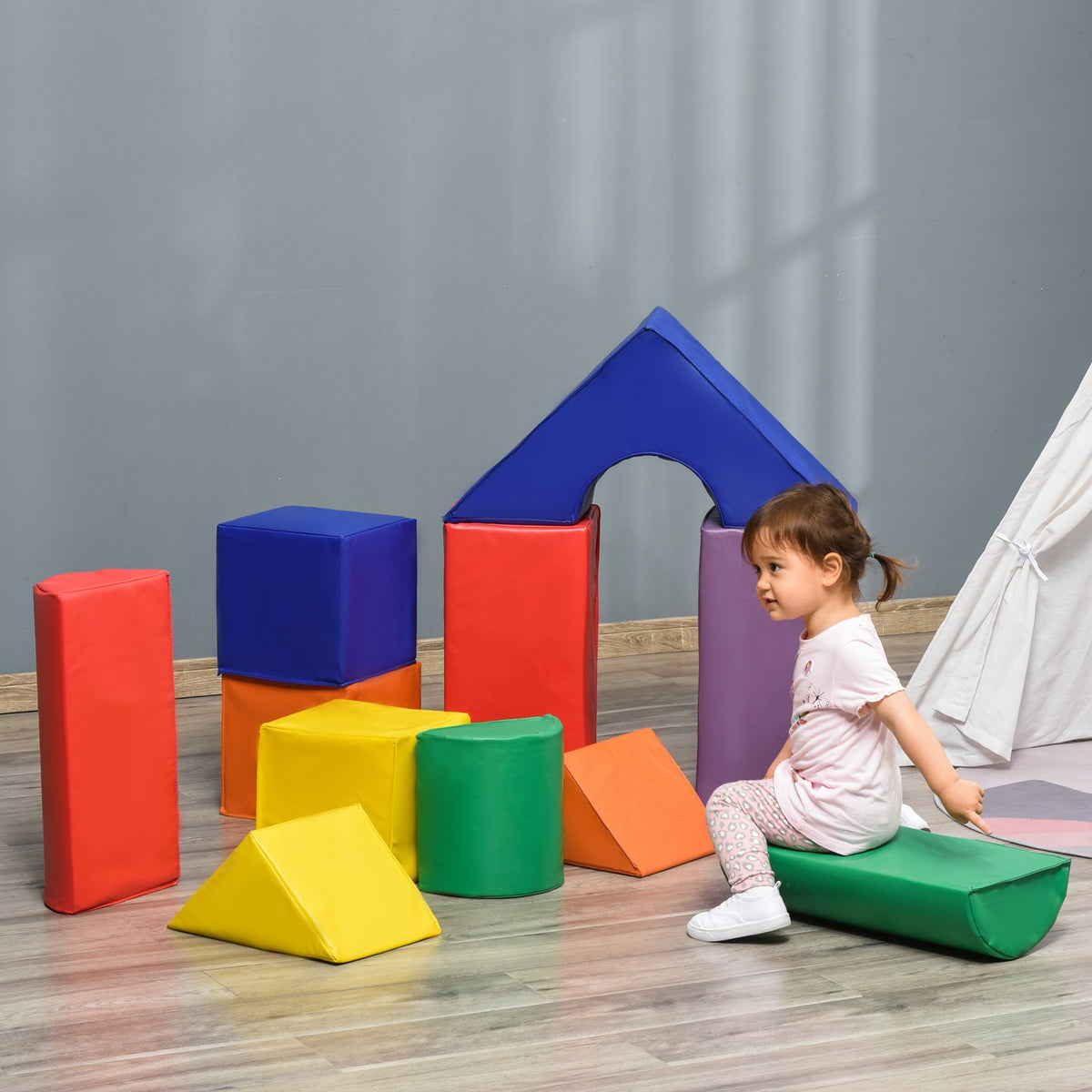 Blocs de construction en mousse souple, colorés, 1-3 ans, similicuir