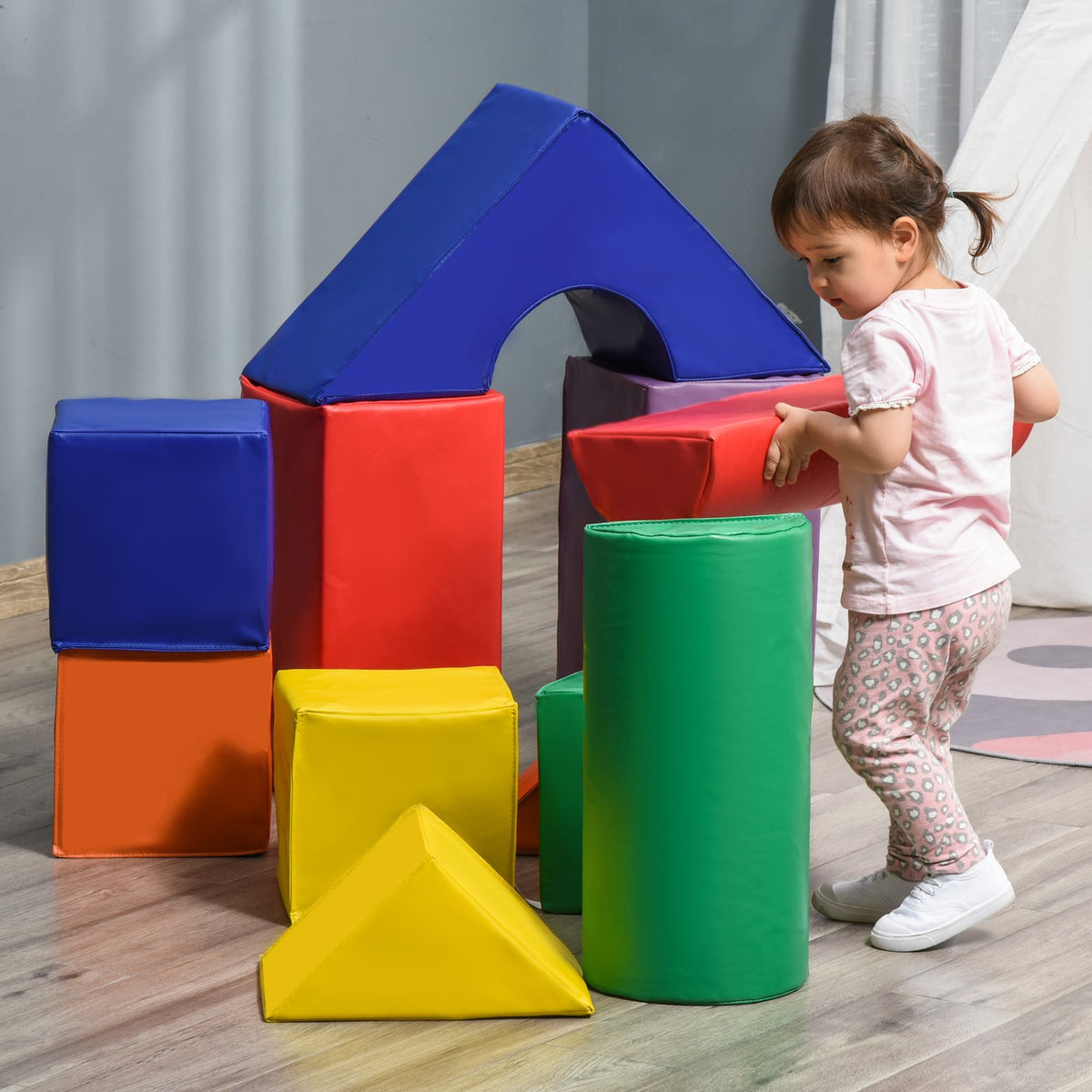 Blocs de construction en mousse souple, colorés, 1-3 ans, similicuir