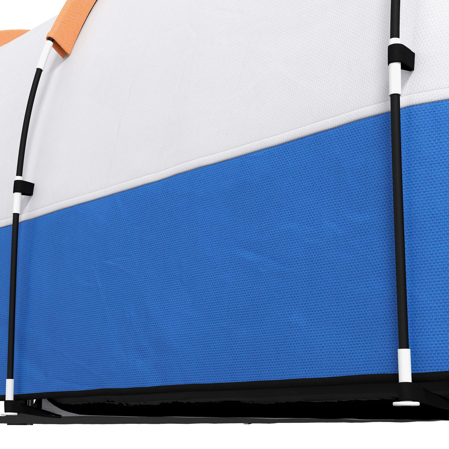 Campingtält för 3, 2 rum, vindtätt, 2000 mm vattenavvisande
