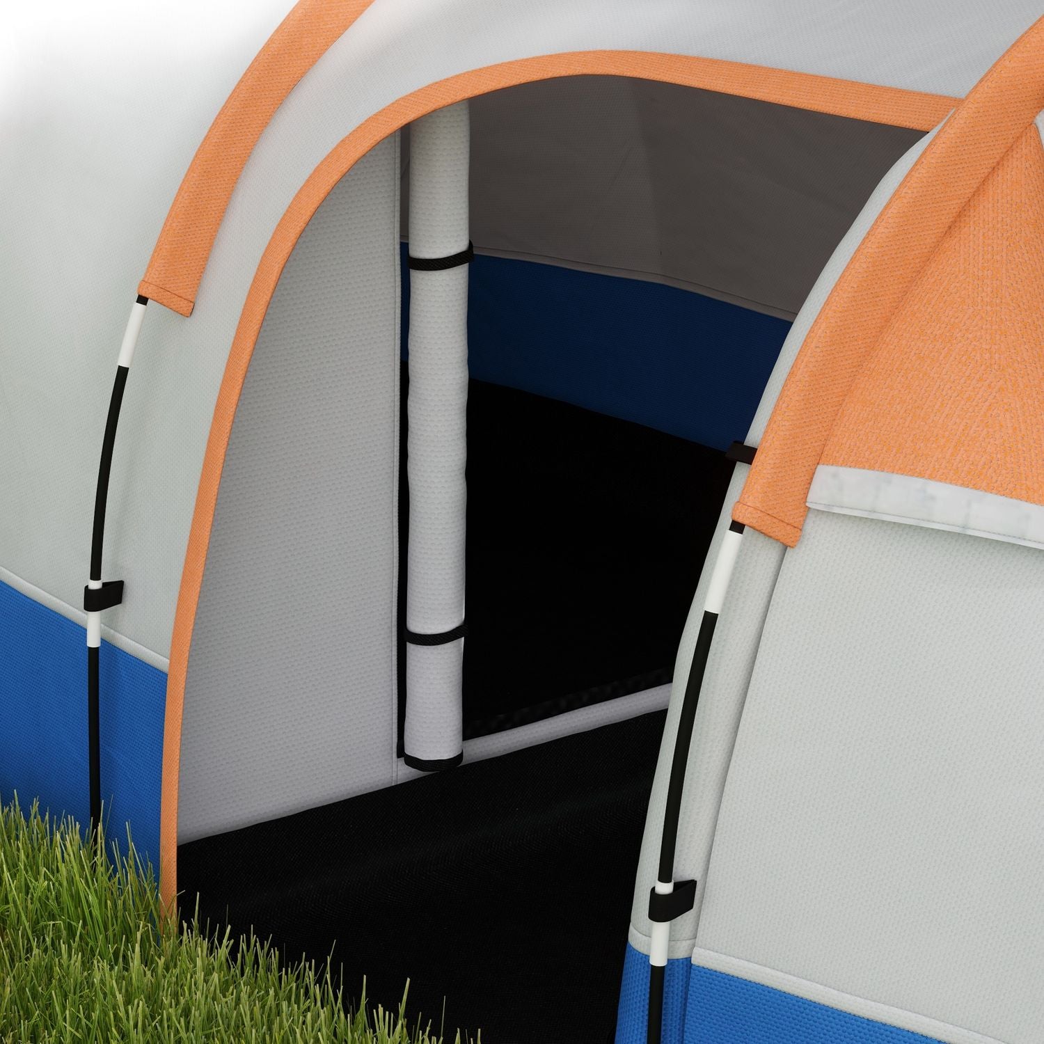 Campingtält för 3, 2 rum, vindtätt, 2000 mm vattenavvisande