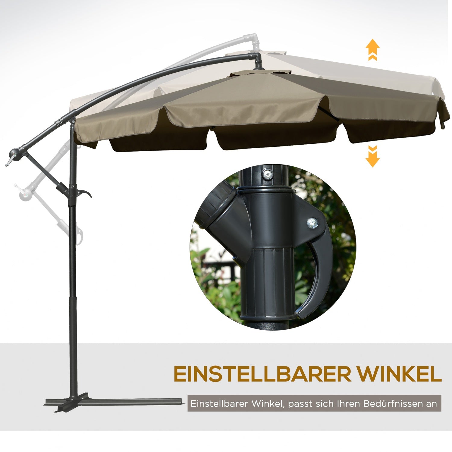 Cantilever Parasoll Paraply med vev, solskydd 2,65m