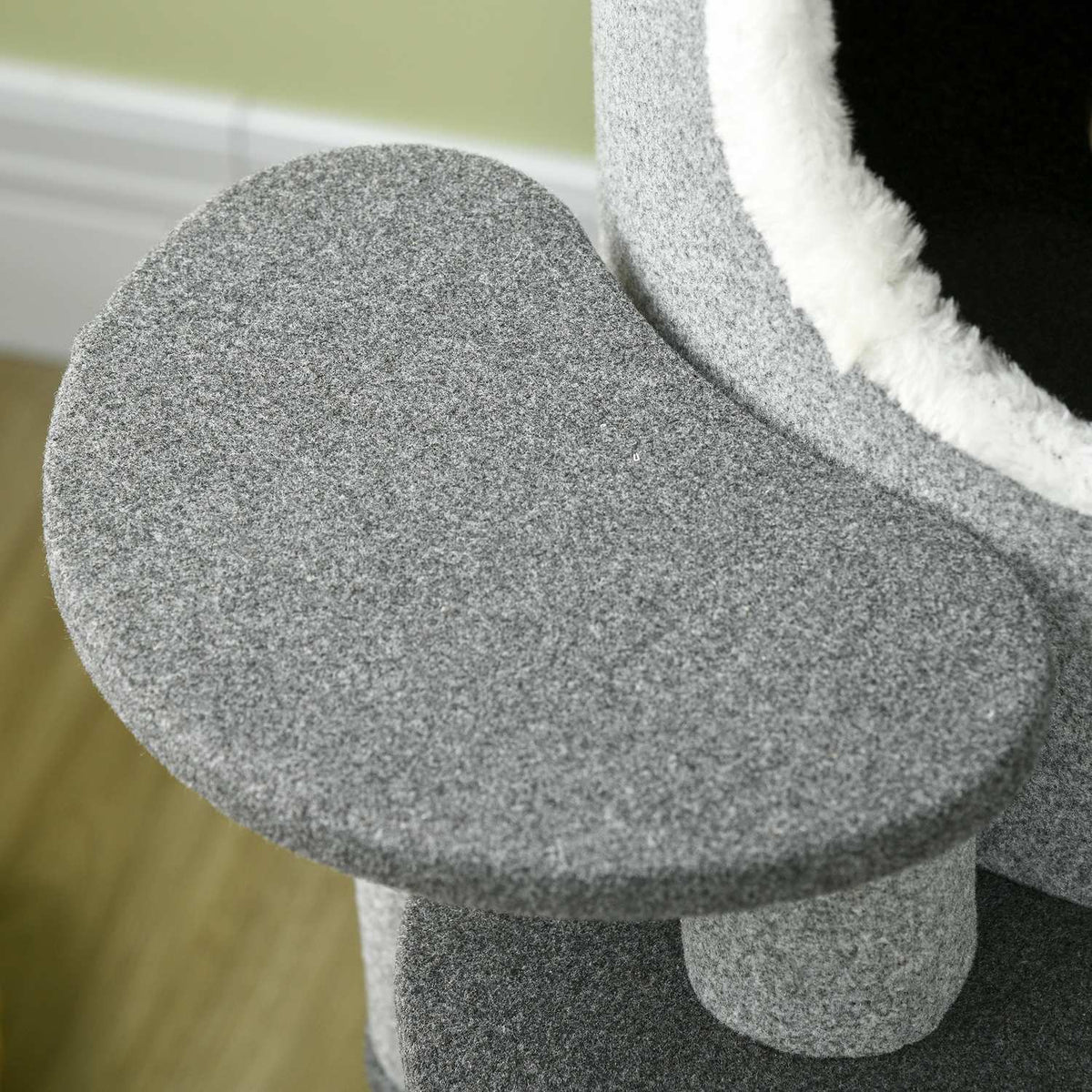 Cat Scratching Barrel med Säng & Plattformar, 99 cm, Grå