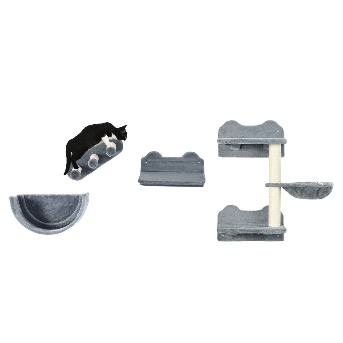 Cat Kletterwandset mit Kratzsäule und Hängematte