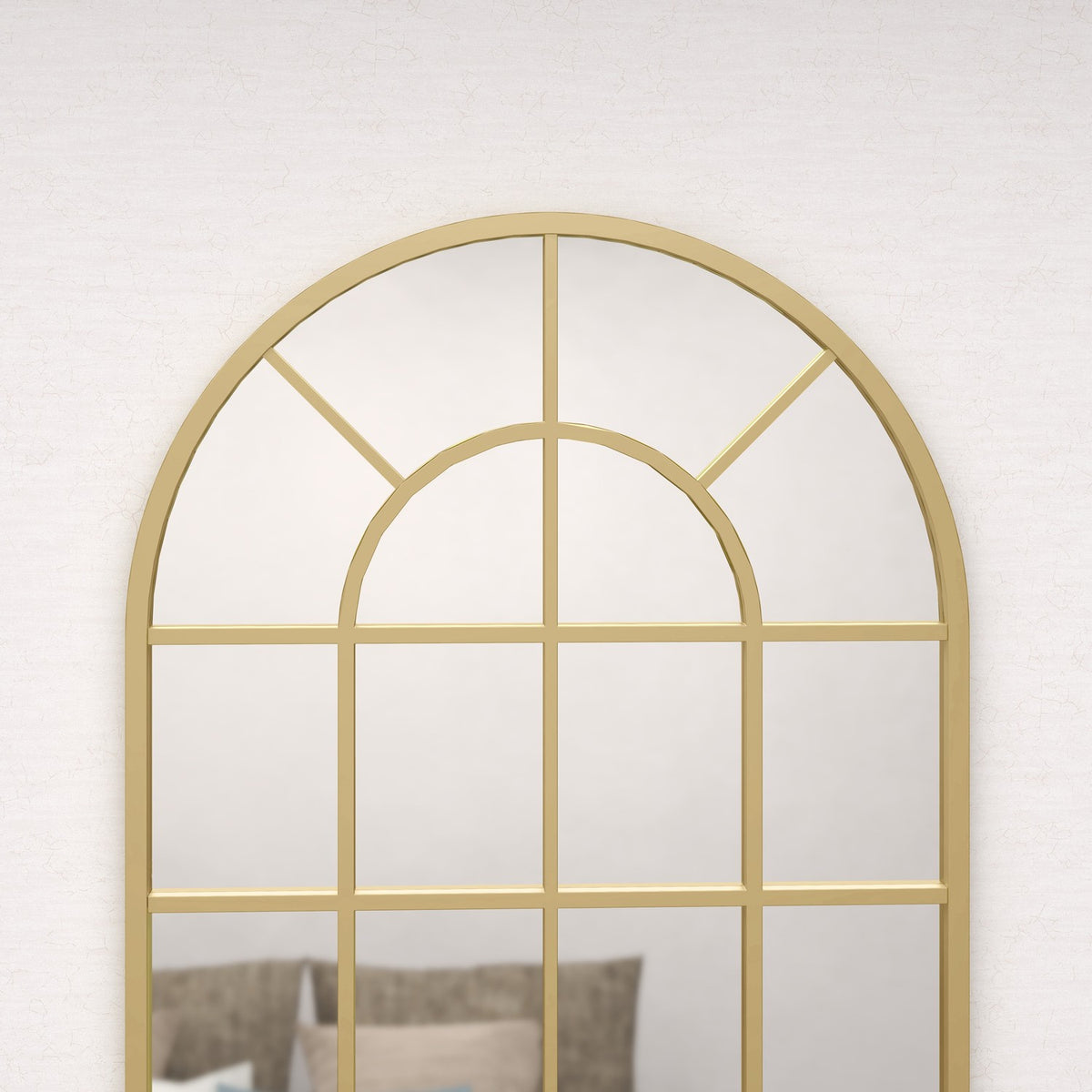 Dekorativ väggspegel i guld, 110 x 62 cm, metallram