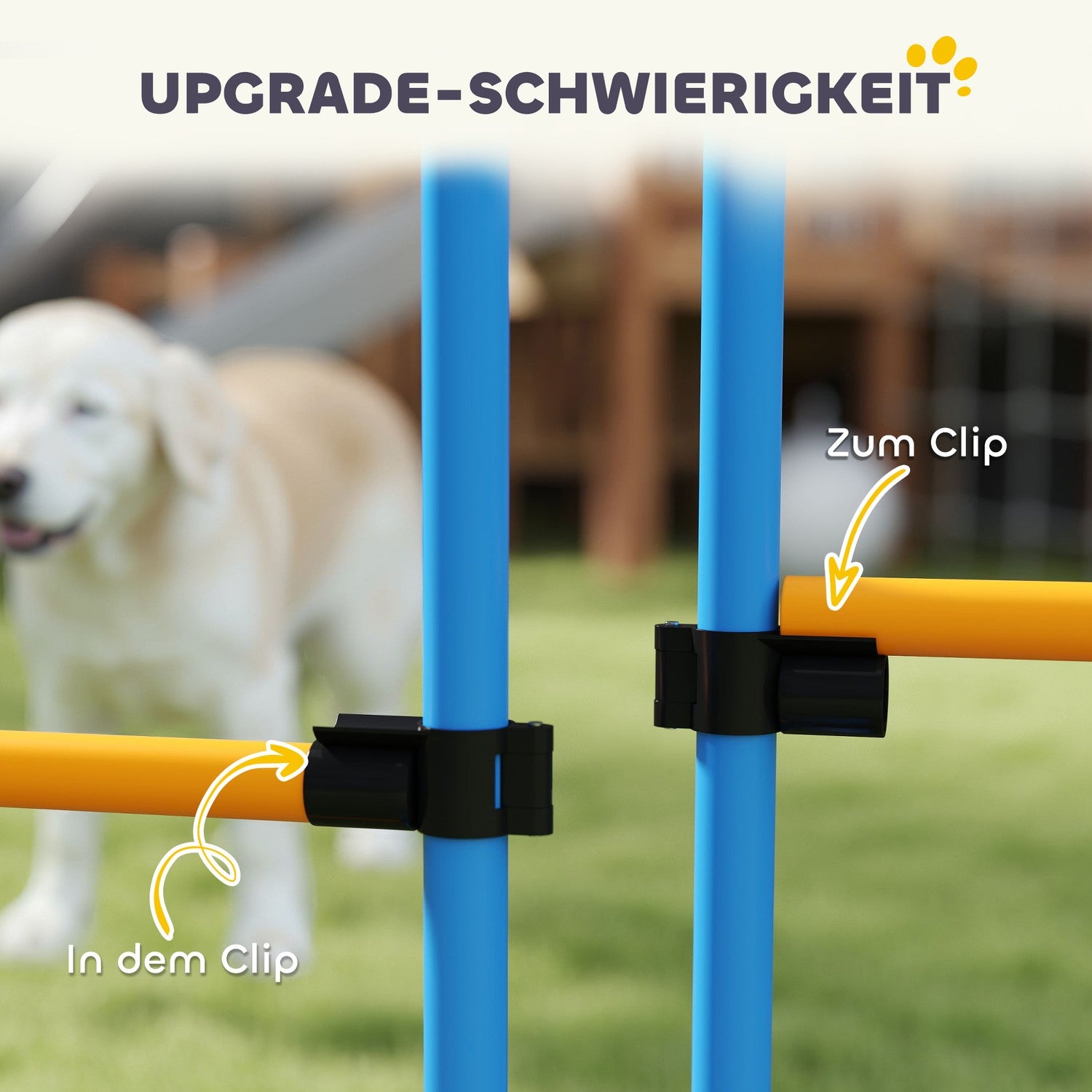 Dog Agility Set, justerbara häckar & slalomstavar, 9 delar