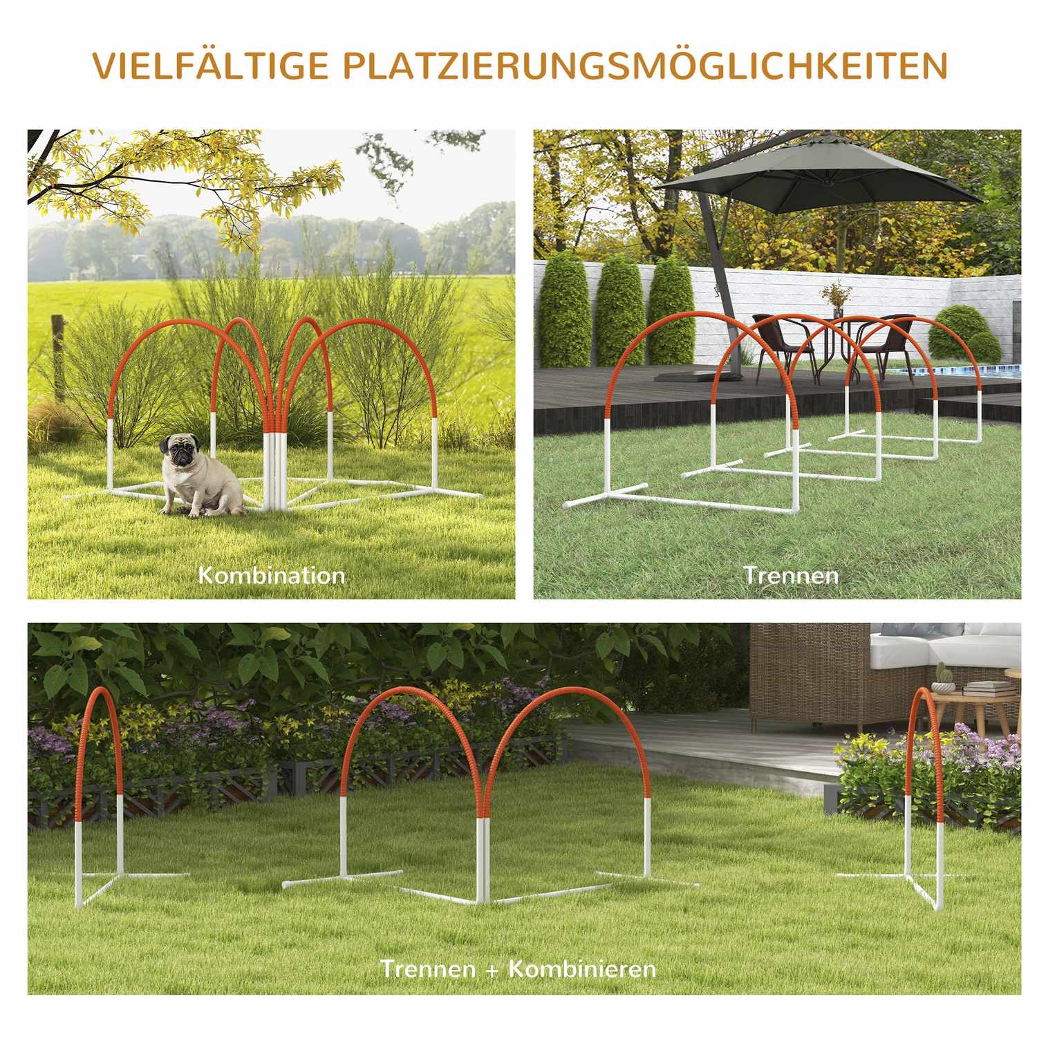 Dog Agility Set med slalomstavar, bärbar bärväska