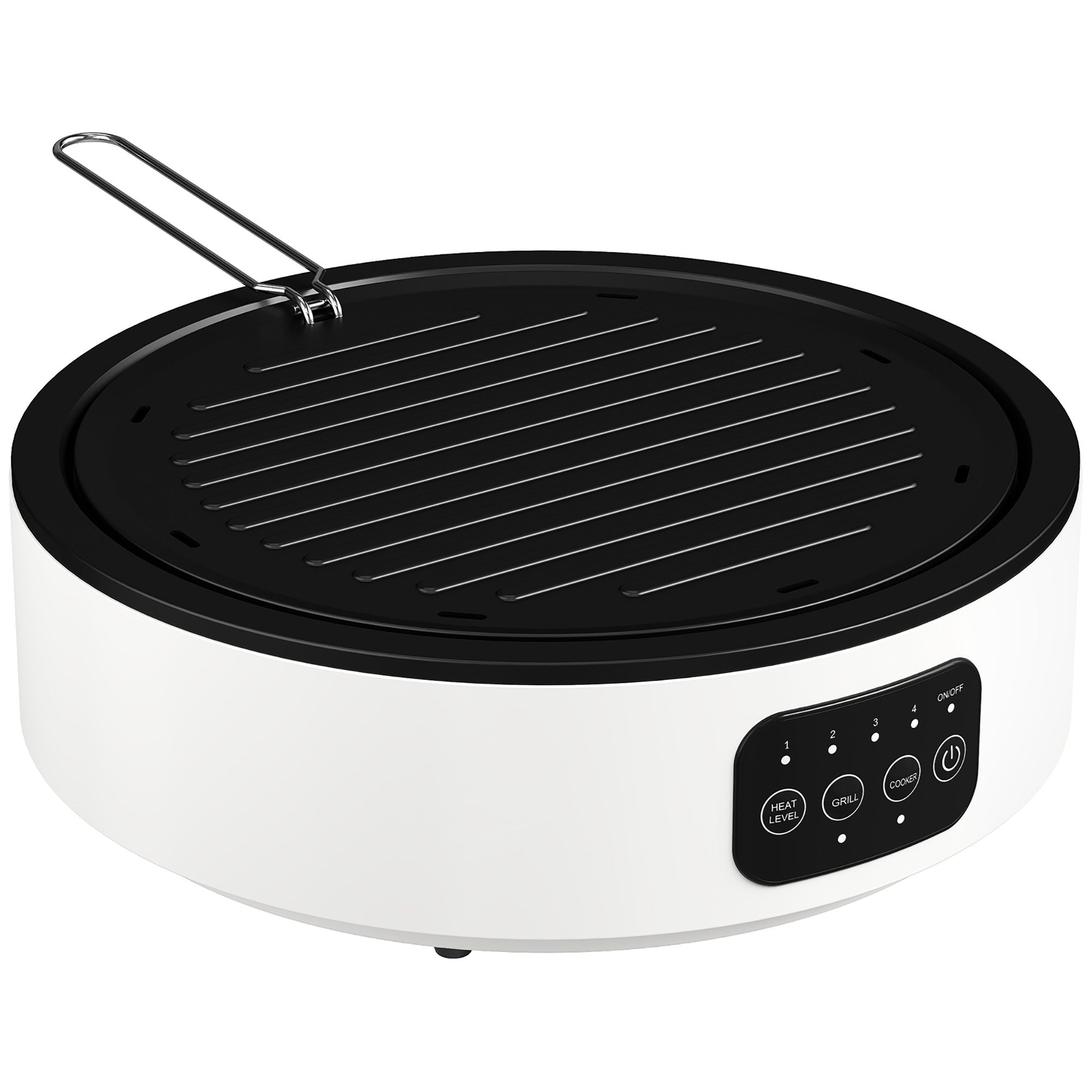 Dubbel keramisk spishäll och grill, 2000W, 4 värmenivåer, vit