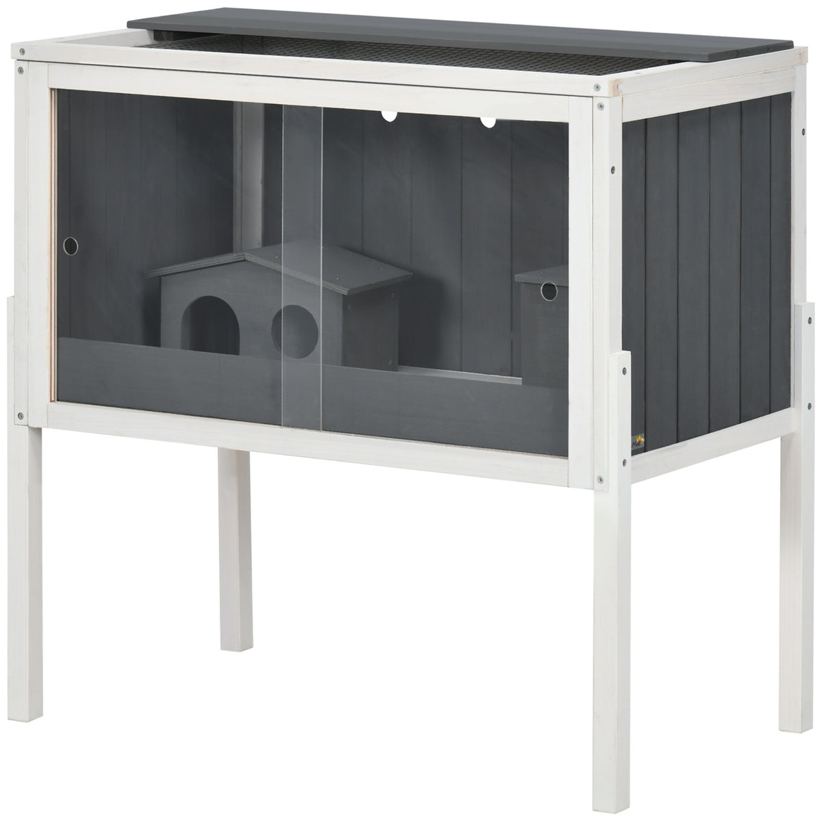 Cage à hamster nain en bois avec abris et accessoires, 82cm