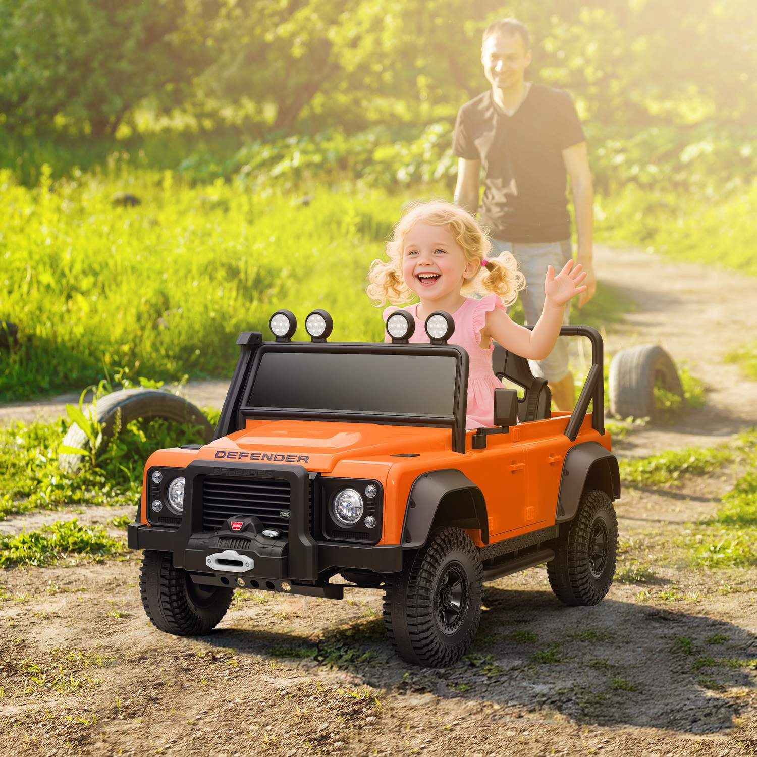 Elbil för barn, 12V batteri, Fjärrkontroll, Orange
