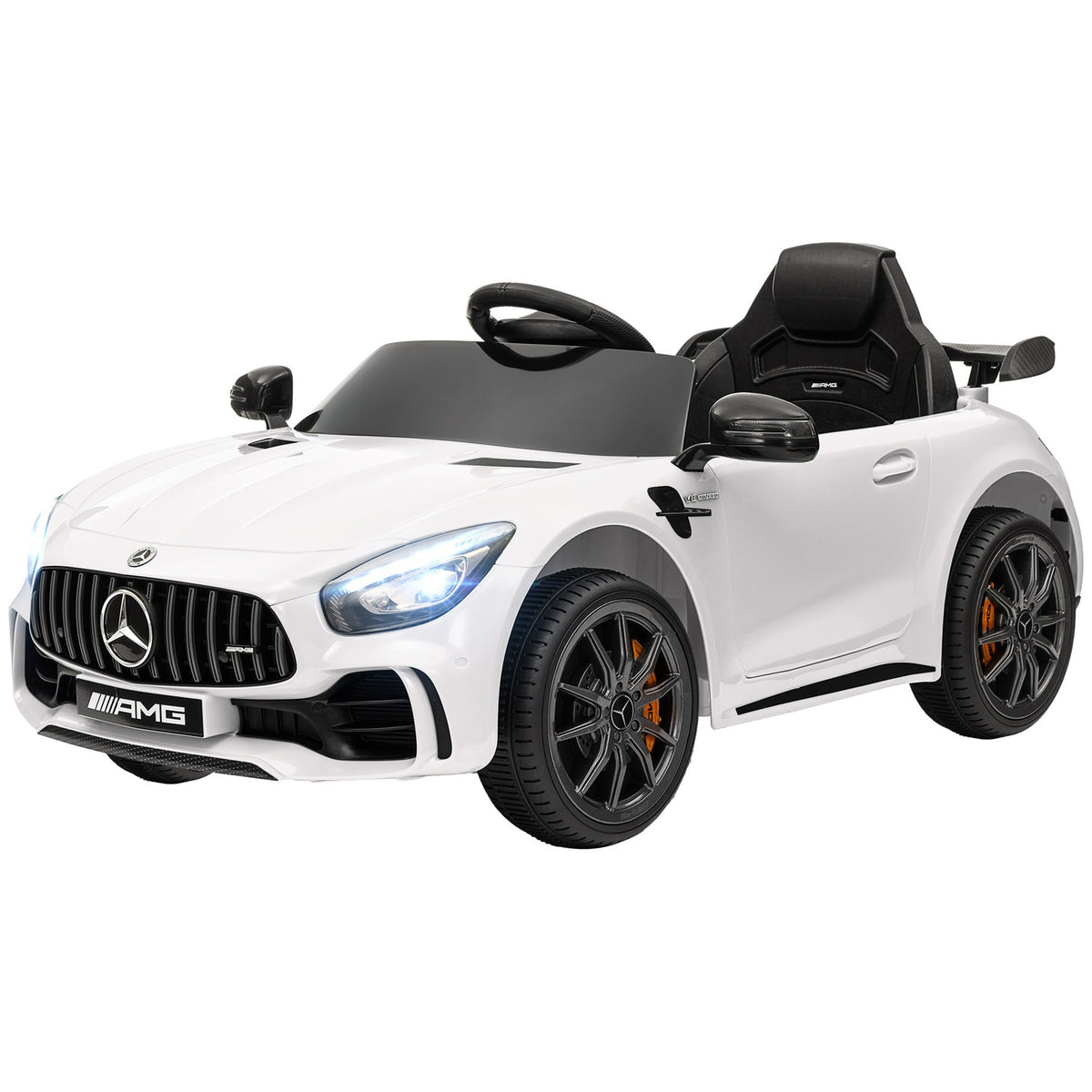Voiture électrique pour enfant avec télécommande & musique – blanc
