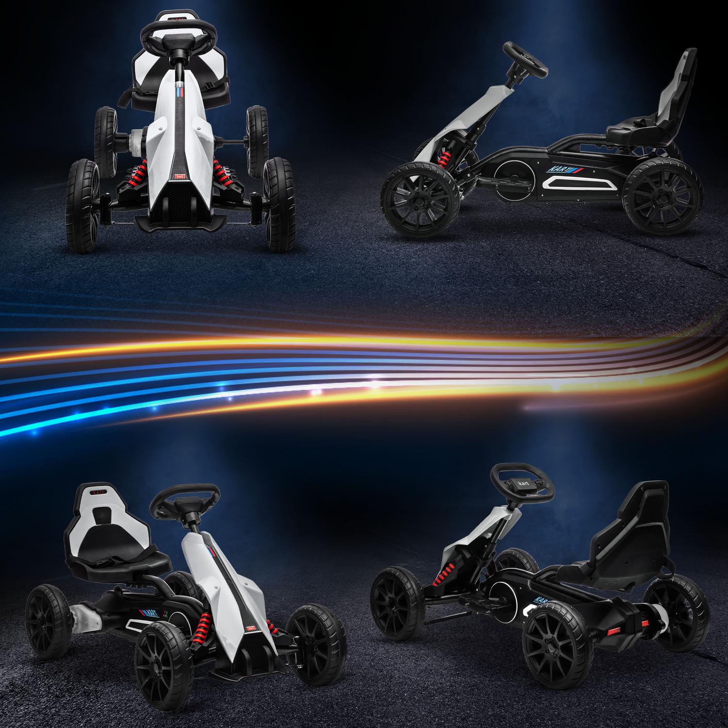 Elektrisk Drift Go-Kart för barn, 12V, 3-8 år, Vit