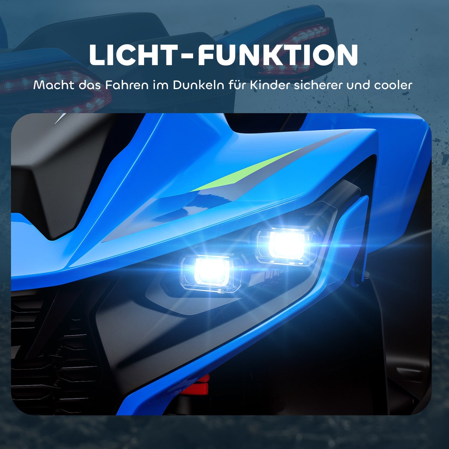 Elektrisk Quad för barn – 12V, LED-lampor, USB och musik