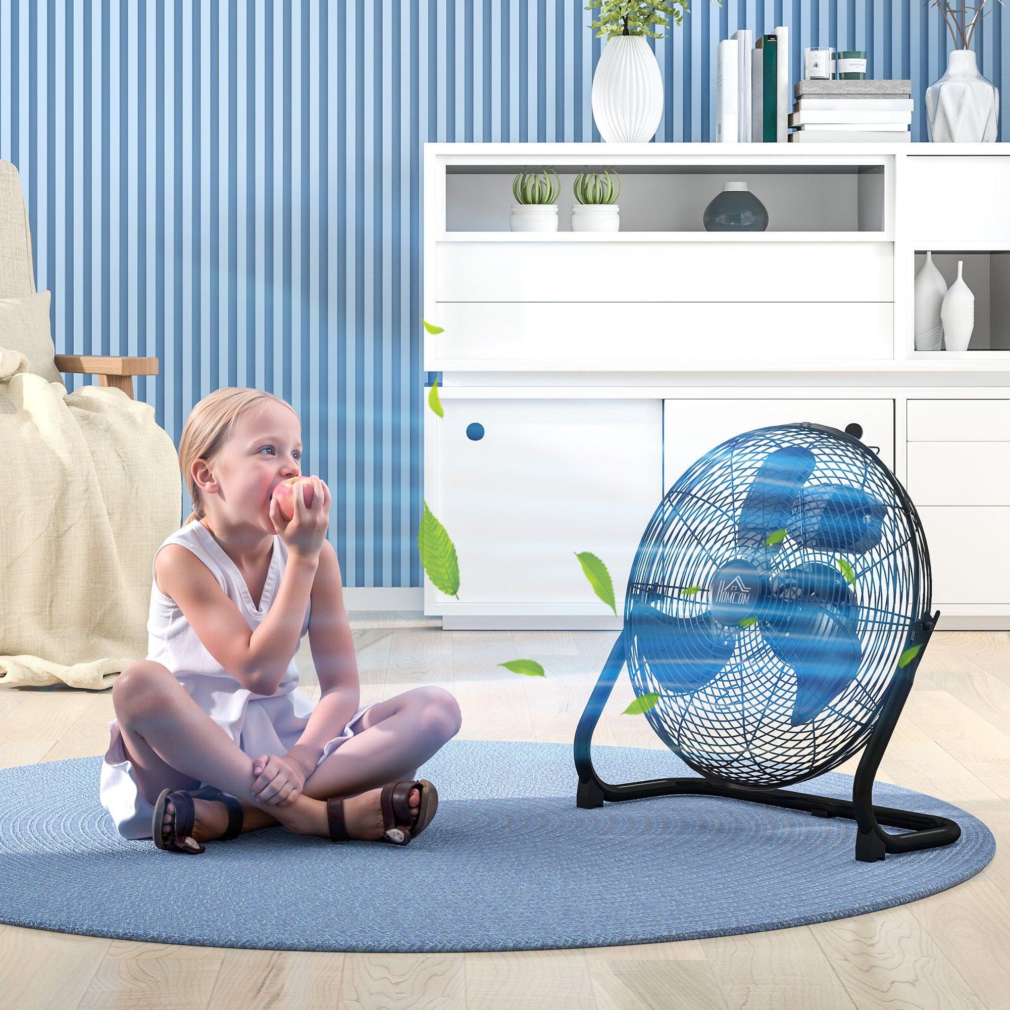 Elektrisk bordsfläkt, 3 hastigheter & 120° lutning, svart
