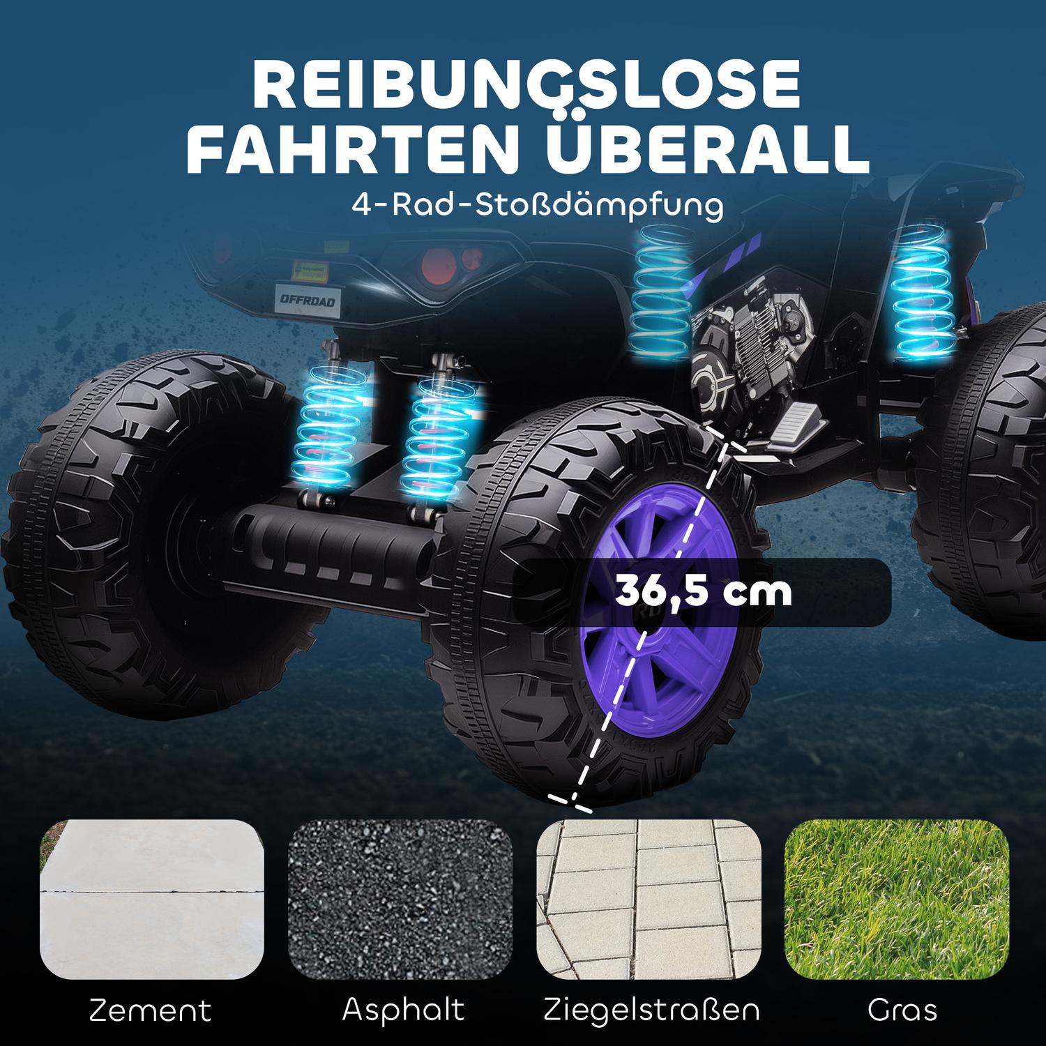 Elektrisk fyrhjuling för barn, 24V, 4 hjul, USB, MP3, 6,5 km/h