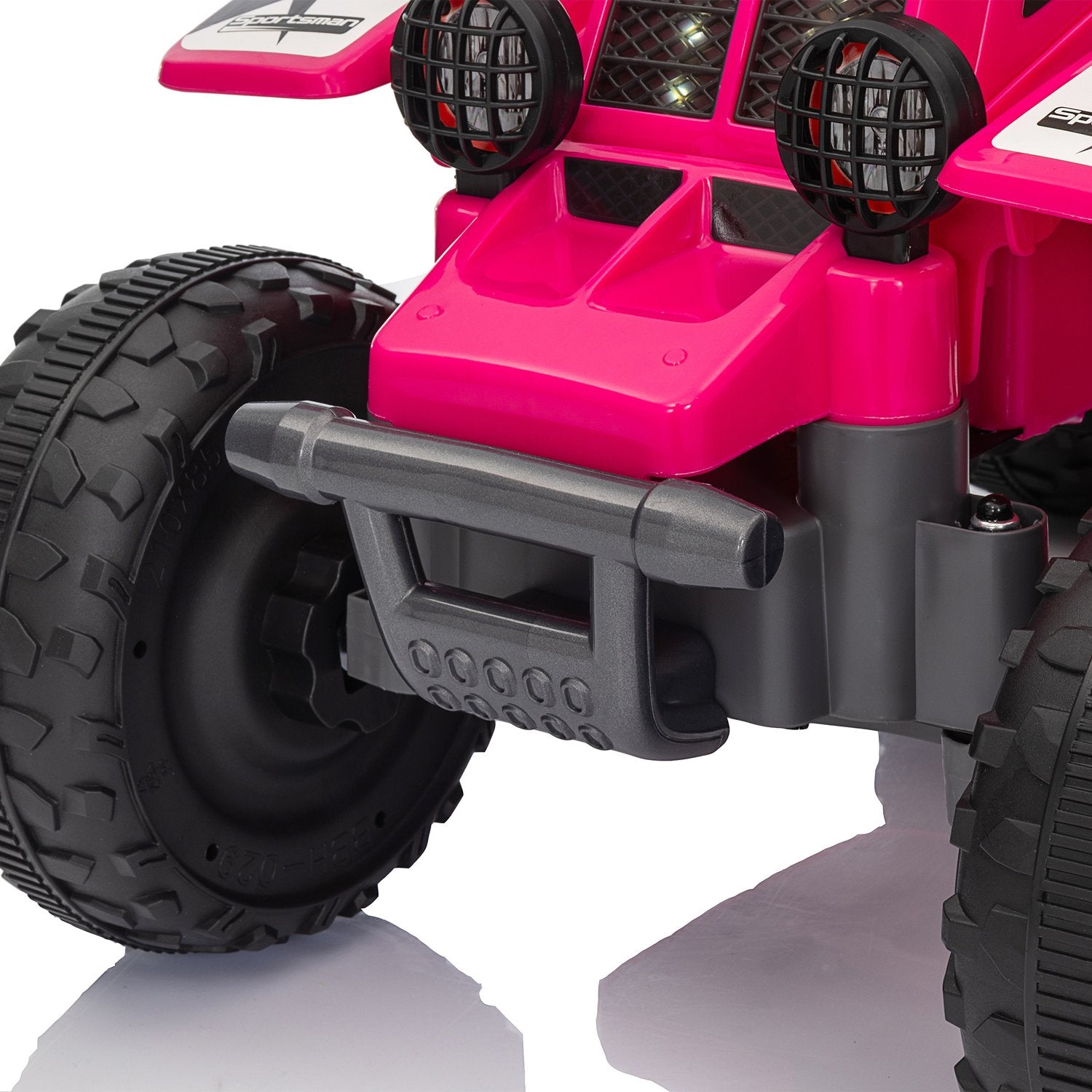 Elektrisk fyrhjuling för barn med LED och horn, rosa, 1,5-3 år