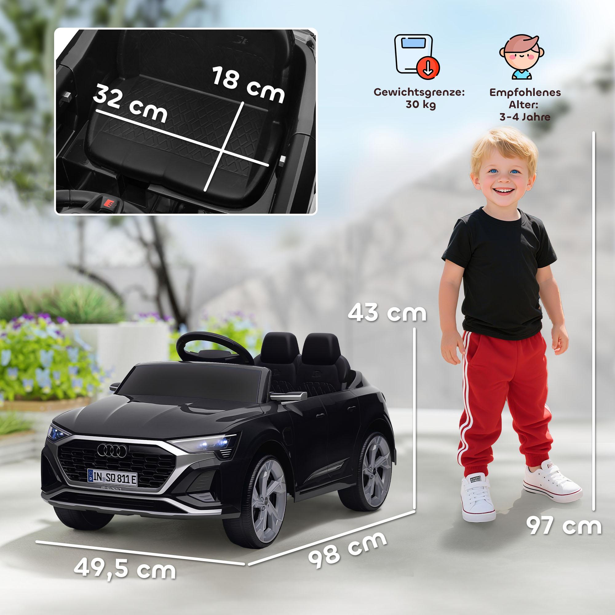 Elektrisk åkbil, 12V Audi Q8, Fjärrkontroll, Svart