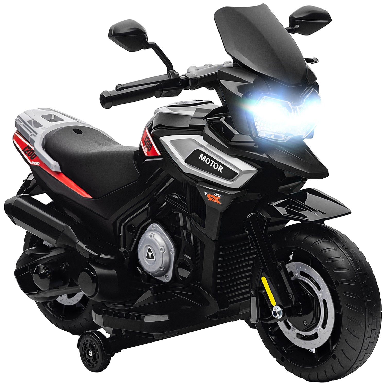 Elektrisk åkmotorcykel för barn, 18-36 månader, svart