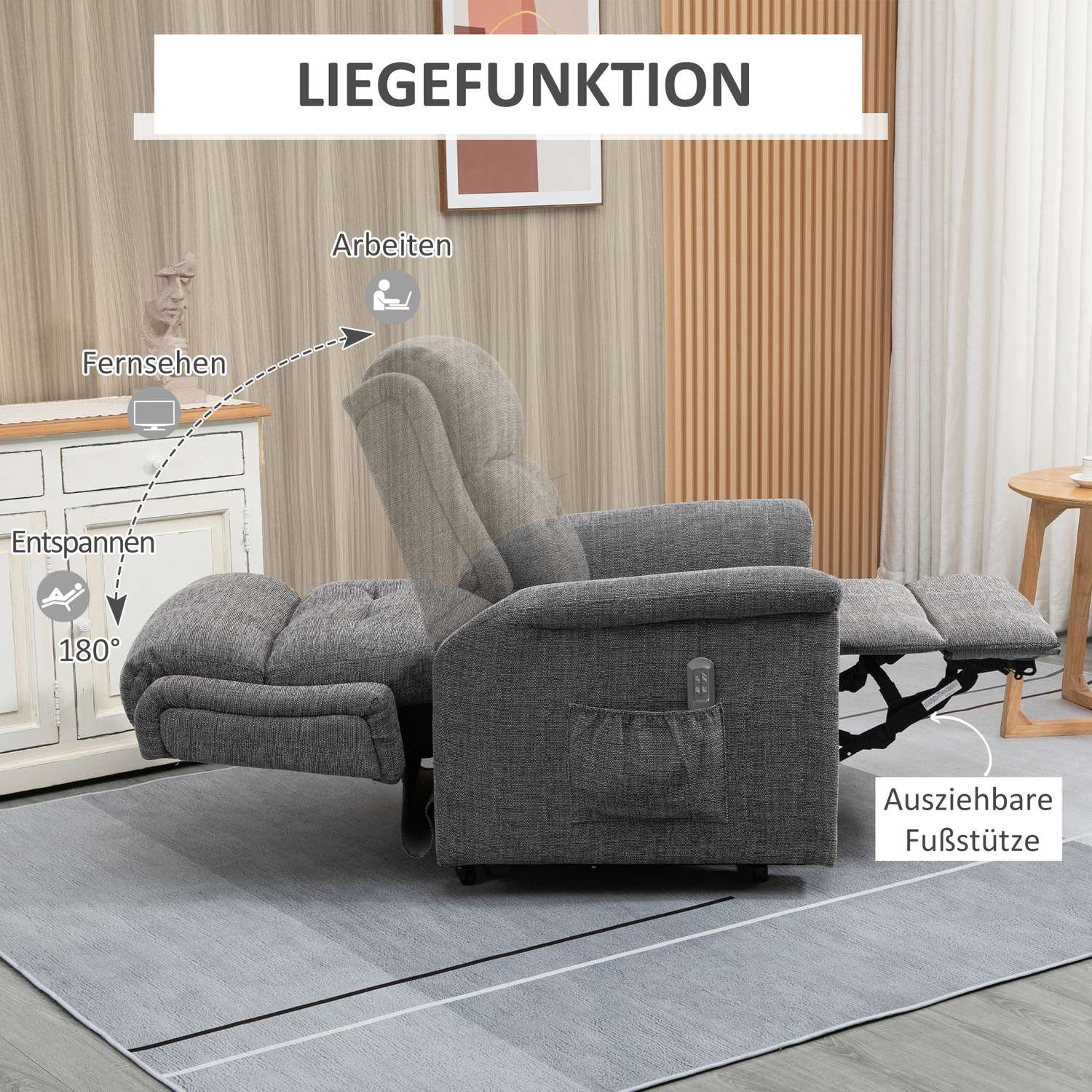 Elektrisk liggstol, fjärrkontroll, kapacitet 170 kg