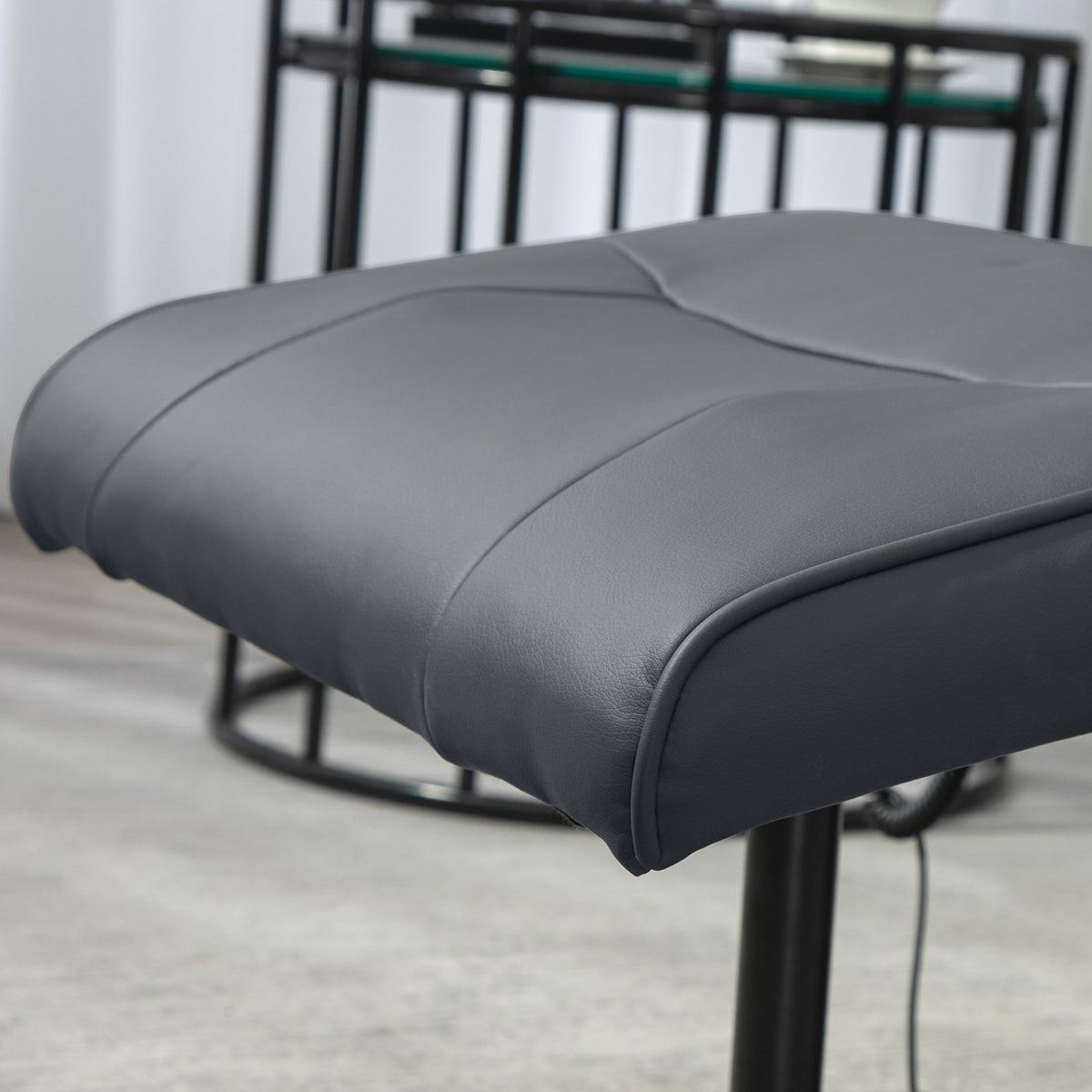 Fauteuil de massage électrique, similicuir, gris foncé