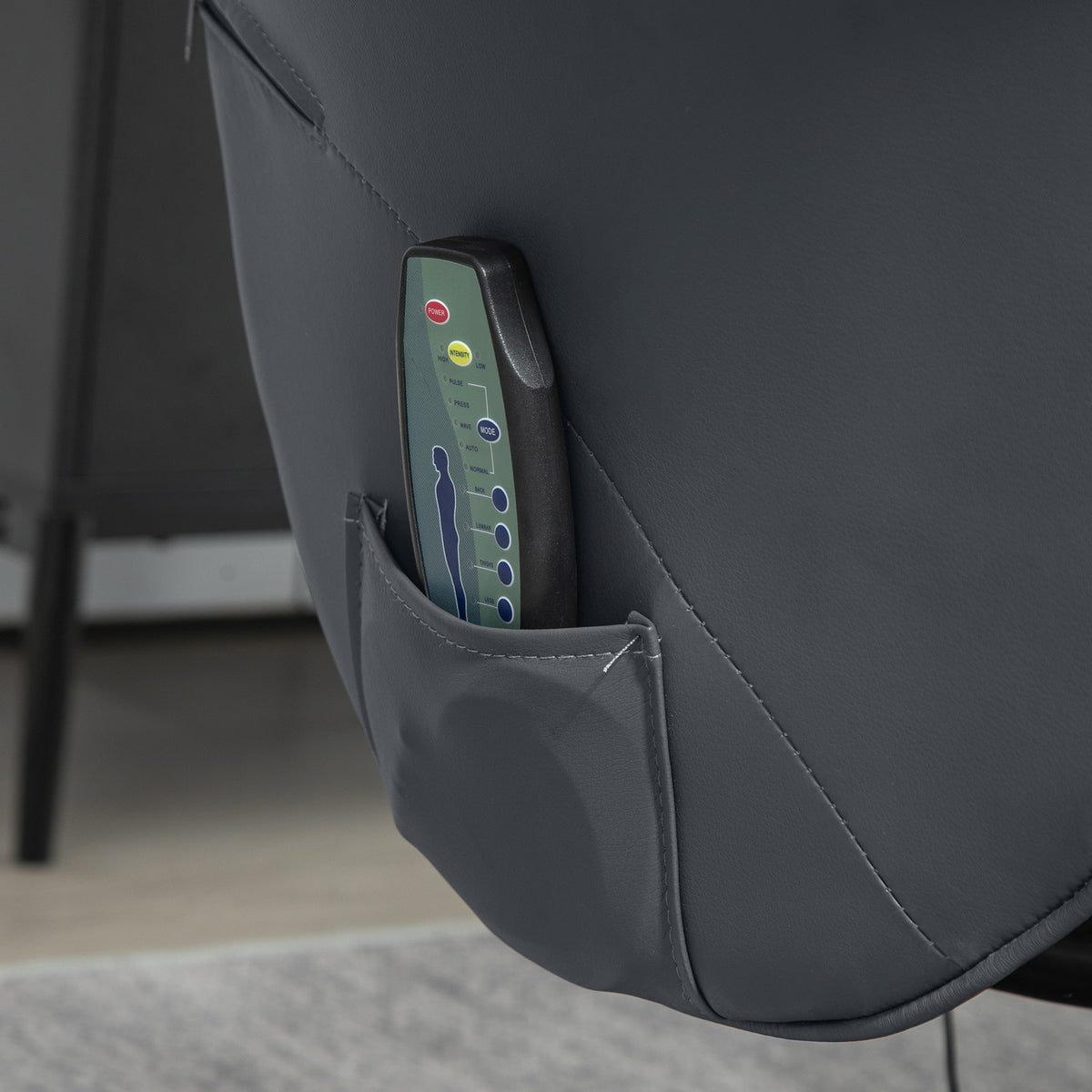 Fauteuil de massage électrique, similicuir, gris foncé