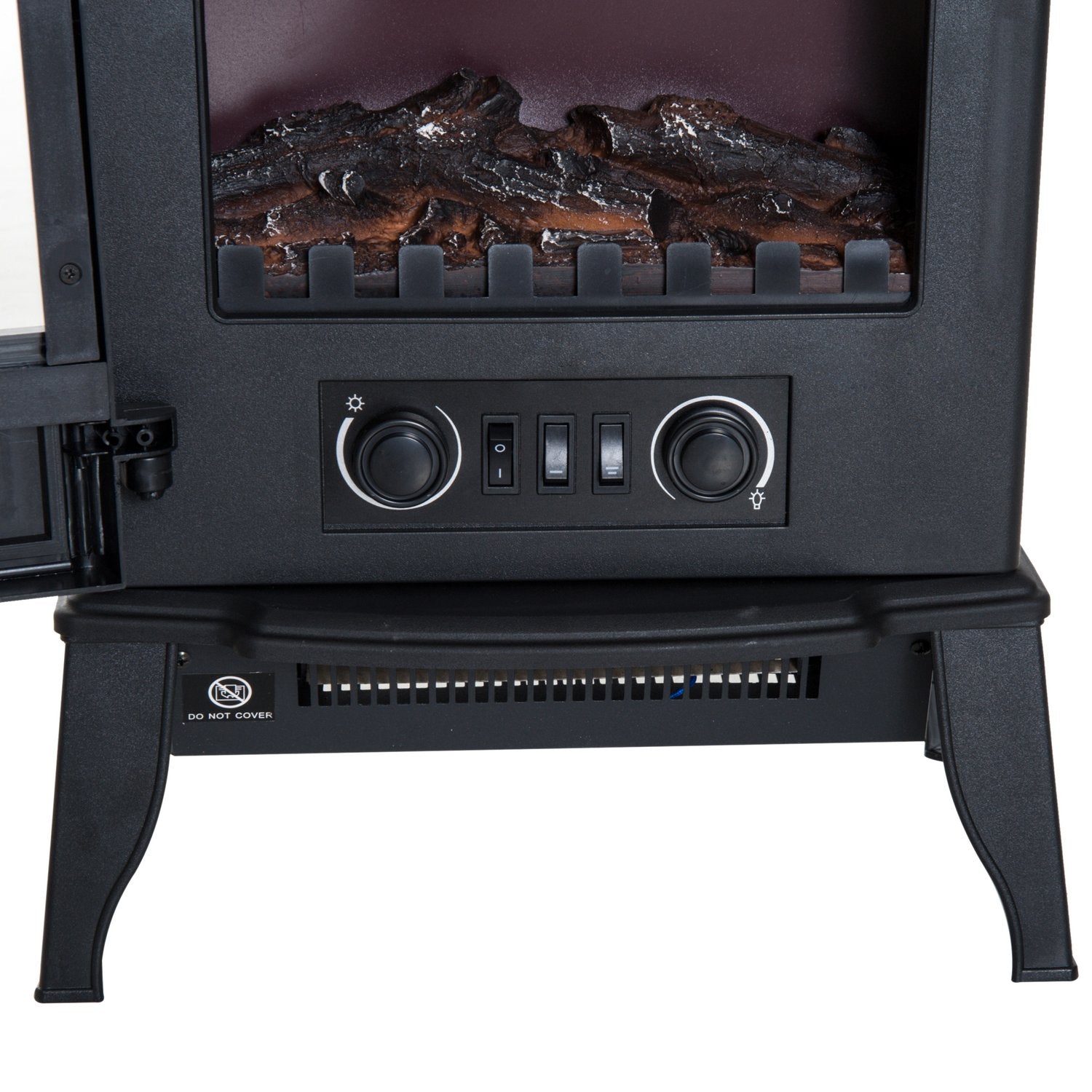 Elektrisk öppen spis, 2000W, LED-flamma, Lågbrus, Metallsäkerhet