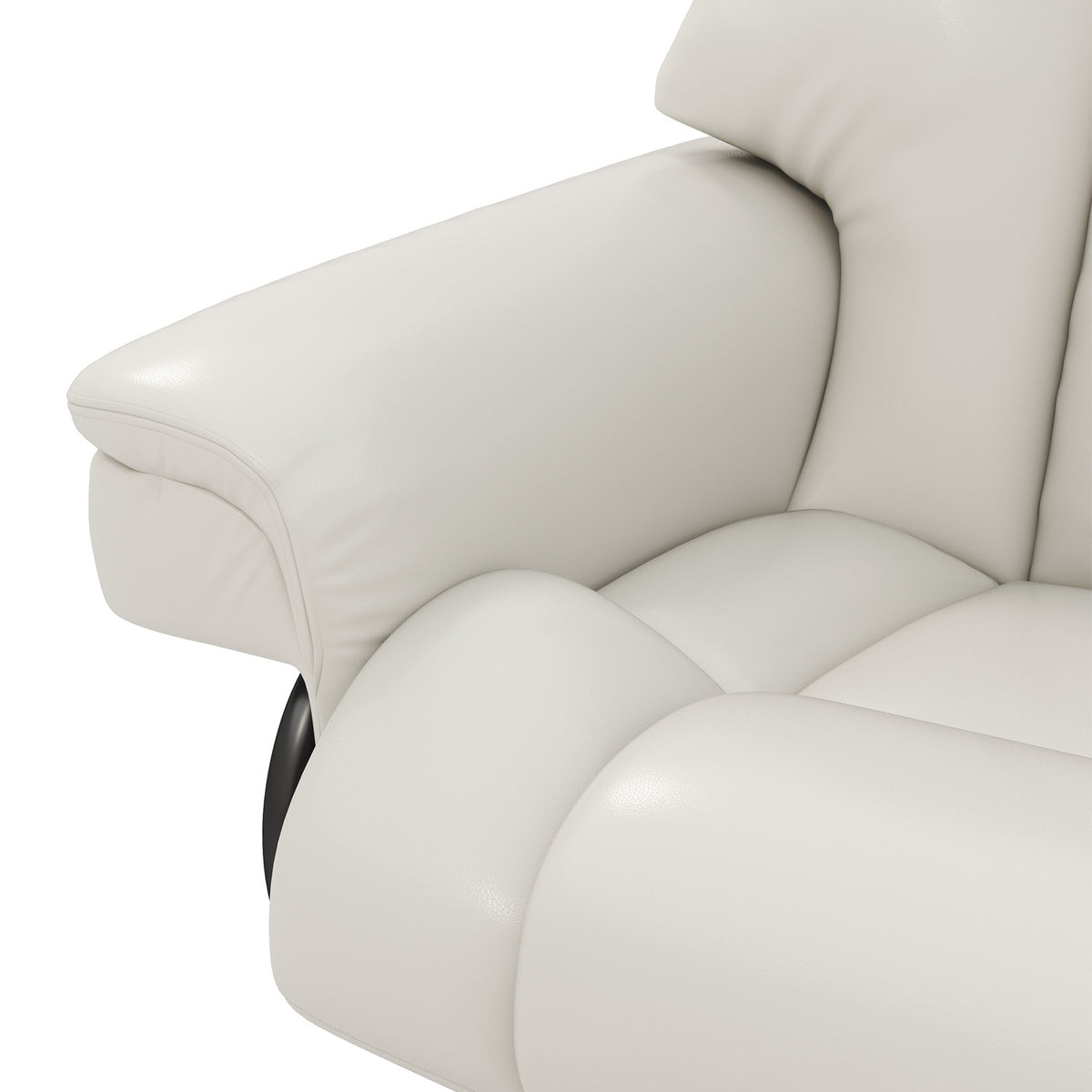 Chaise longue électrique avec pouf, similicuir, crème