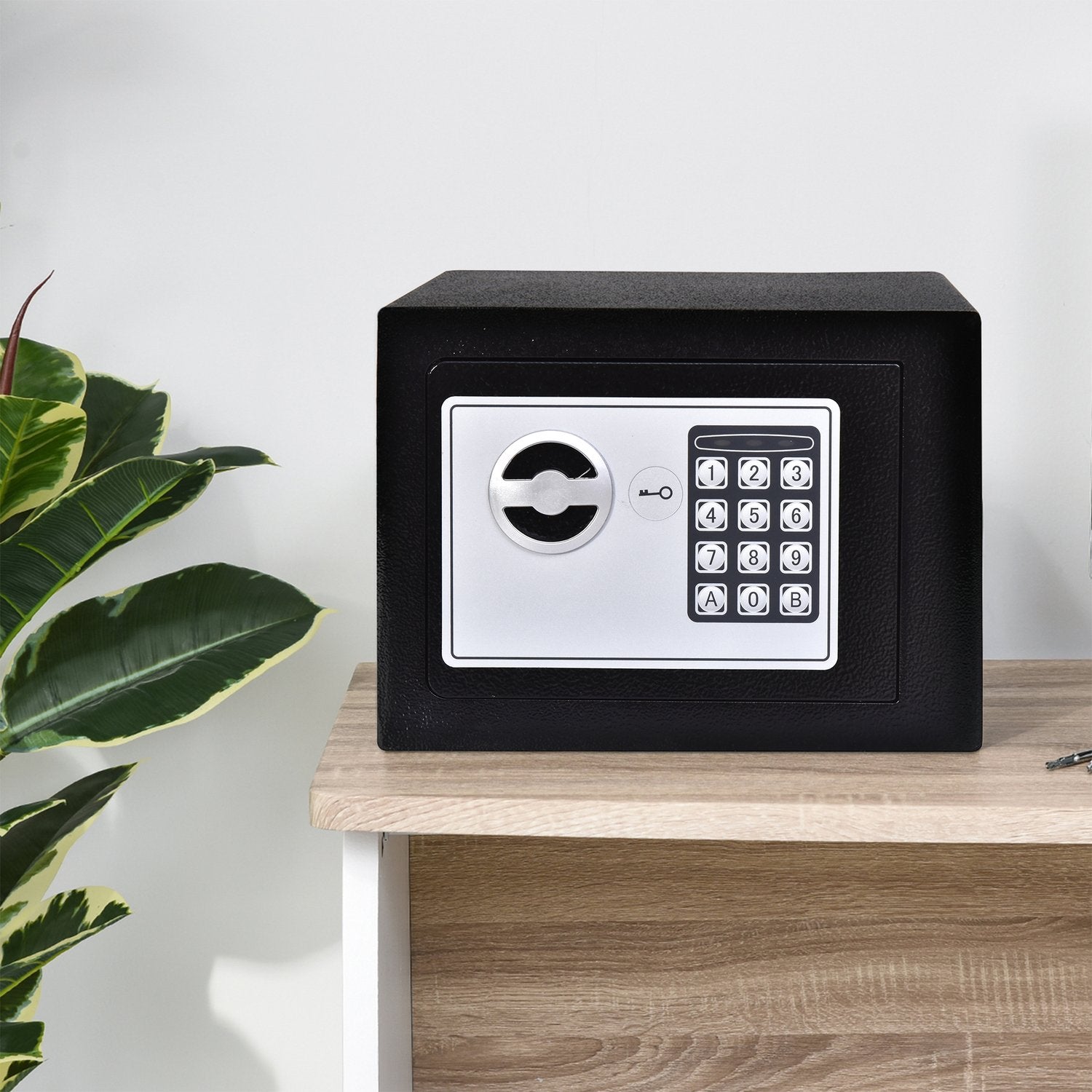 Elektroniskt låsskåp i stål – Svart, 23x17x17 cm, Hemsäkerhet