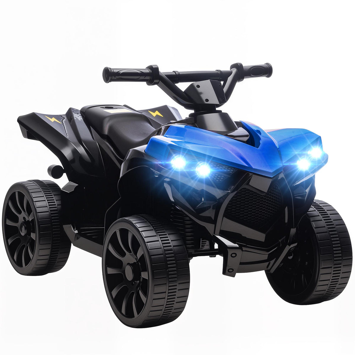 Elfyrhjuling för barn, 6V-motor, musik och ljus, blå