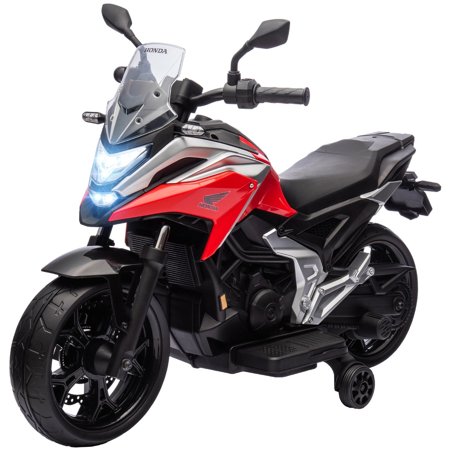 Elmotorcykel för barn, 12V med MP3, USB, LED-lampor, röd