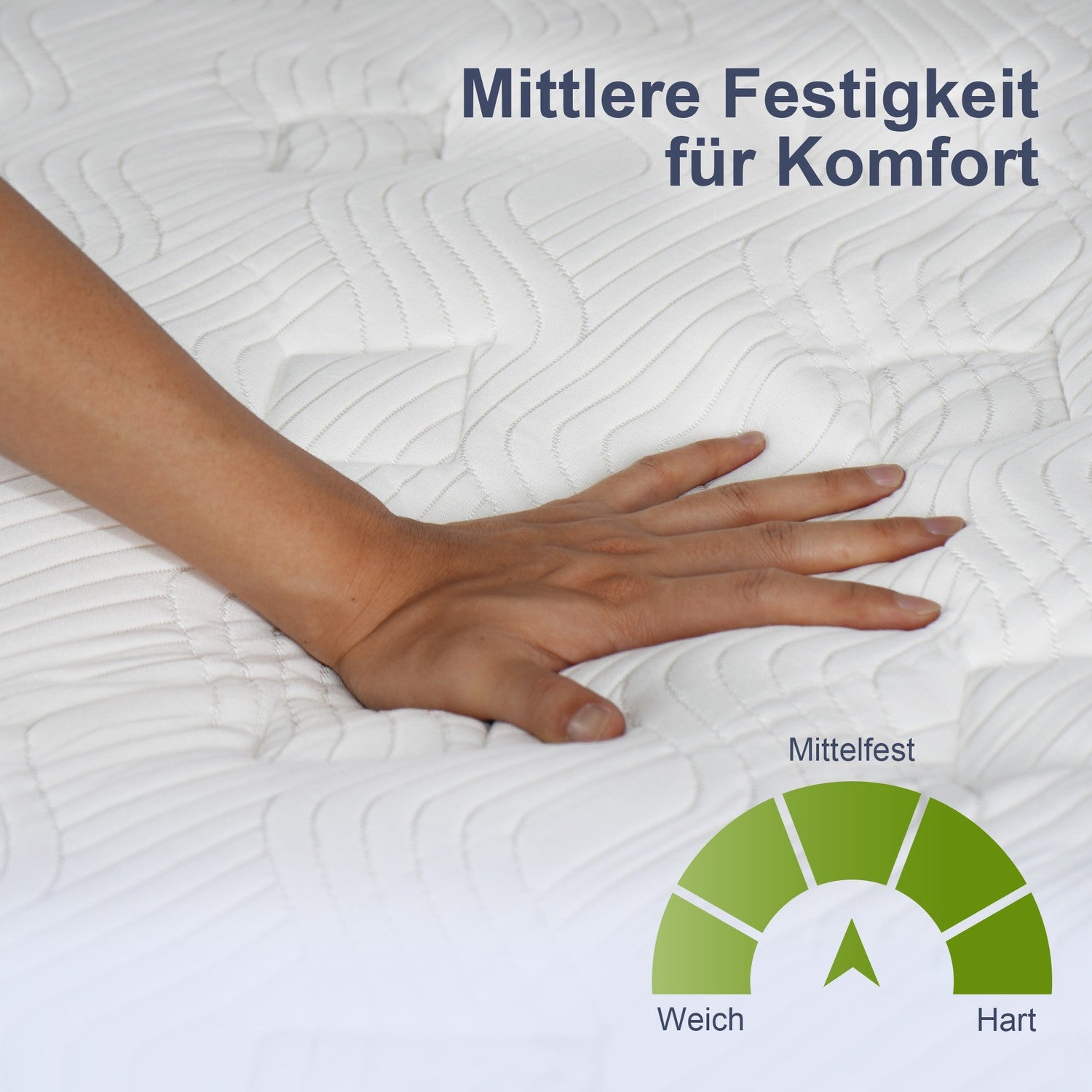 Ergonomisk 7-zonsmadrass 90x200 cm, tvättbart överdrag